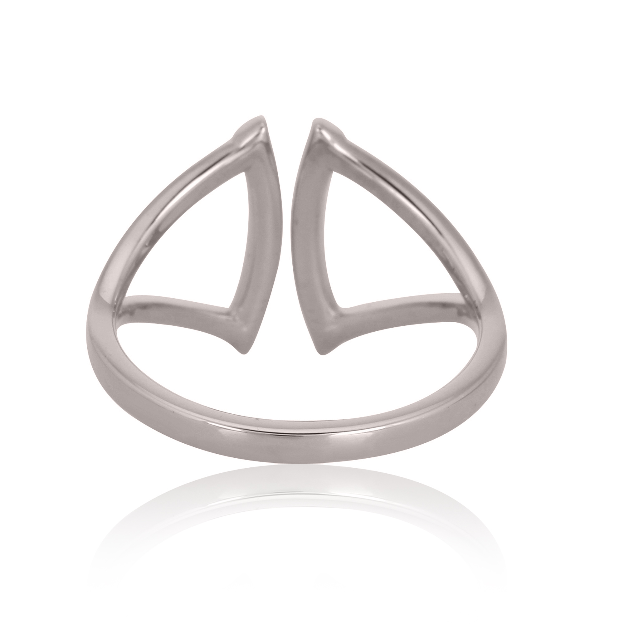 Sterling Silver Diamond Studded Gap Ring