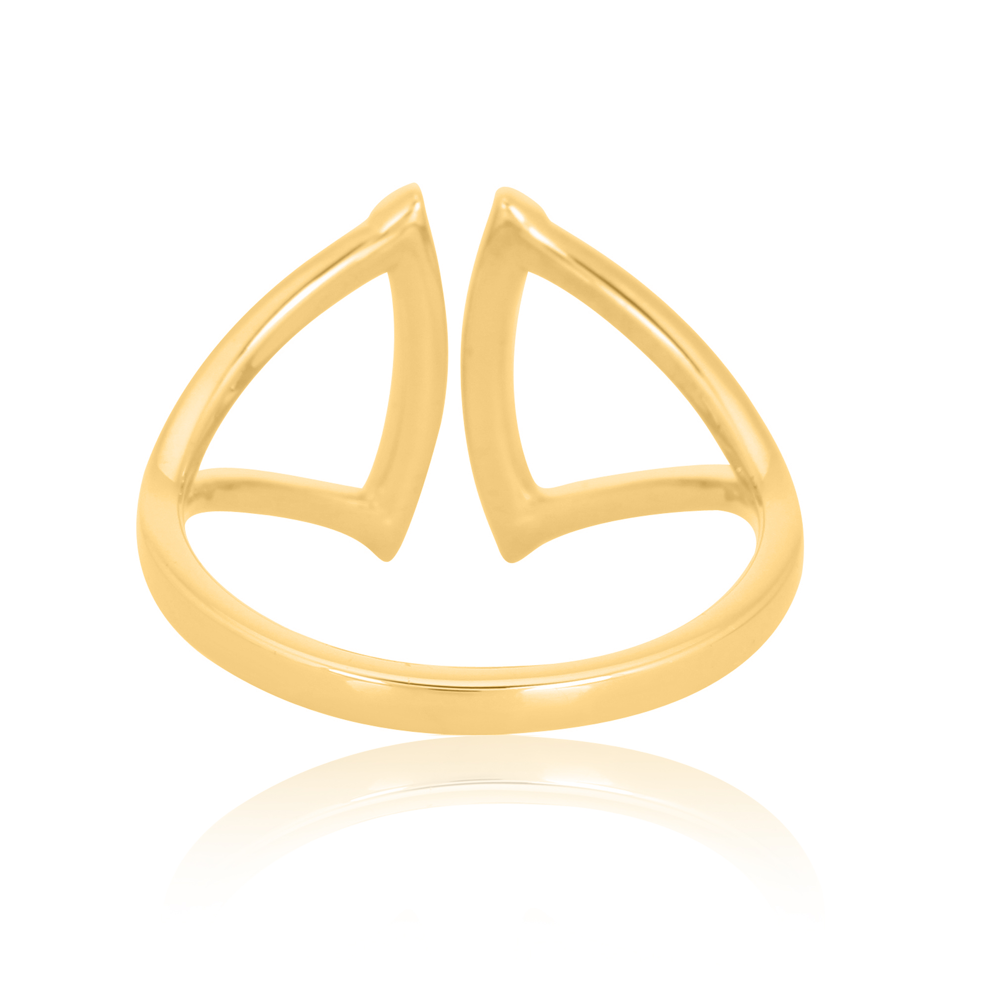 Sterling Silver Diamond Studded Gap Ring