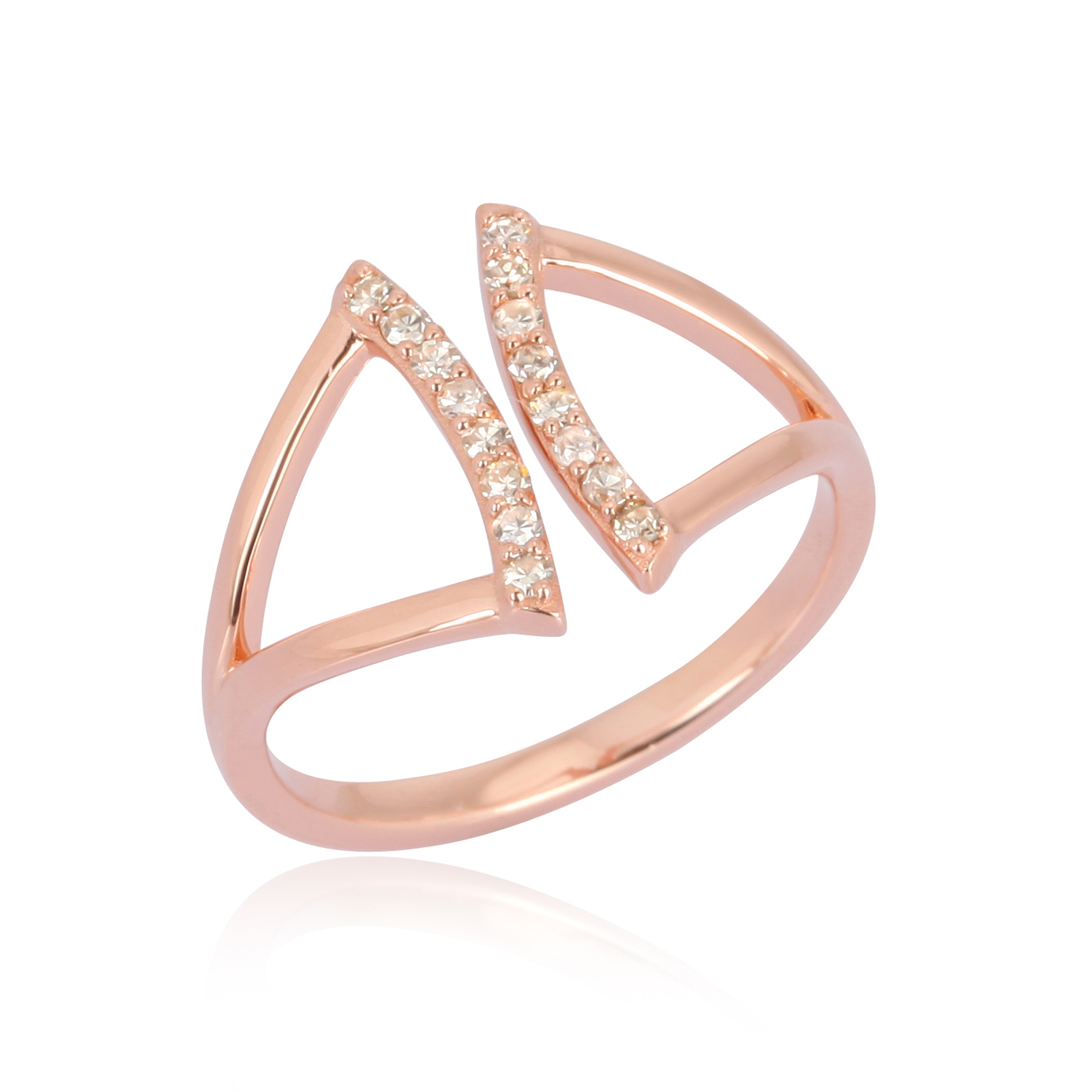 Rose Gold Diamond Gap Ring