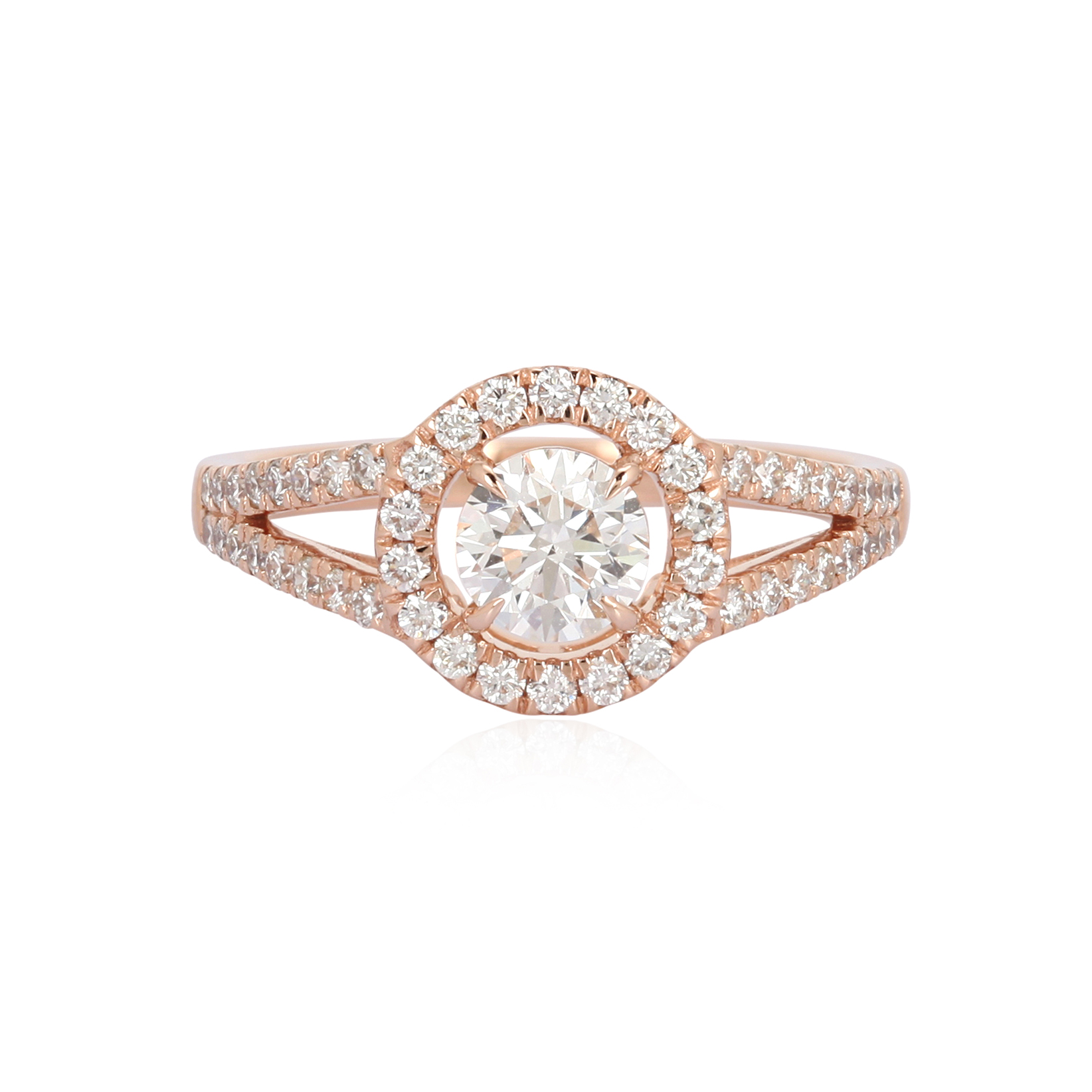 Rose Gold Engagement Solitaire Diamond Ring