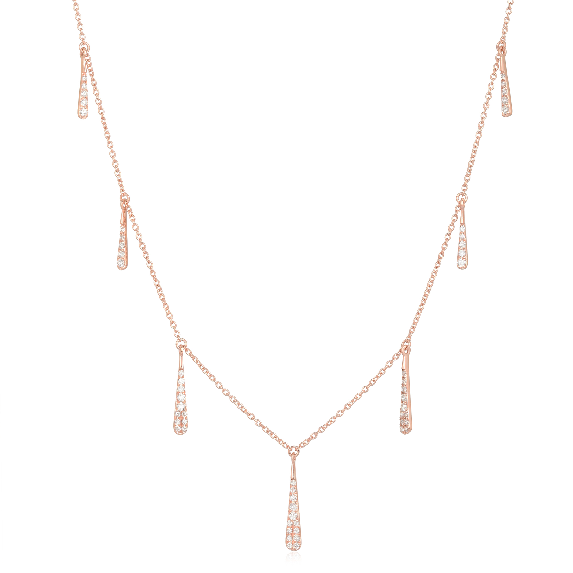 Rose Gold Charm Diamond Necklace