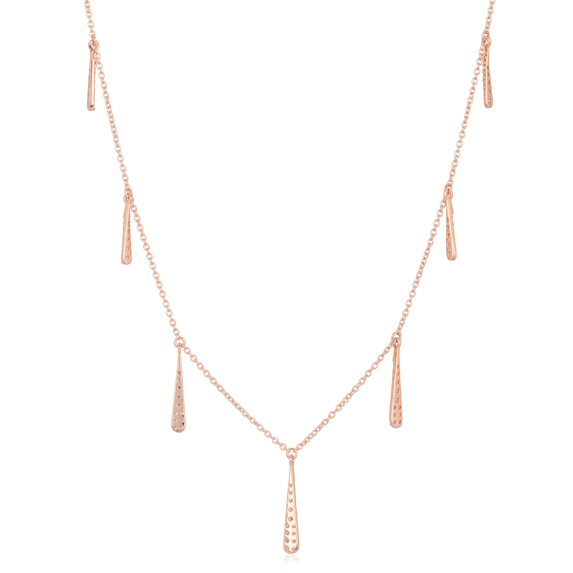 Rose Gold Charm Diamond Necklace