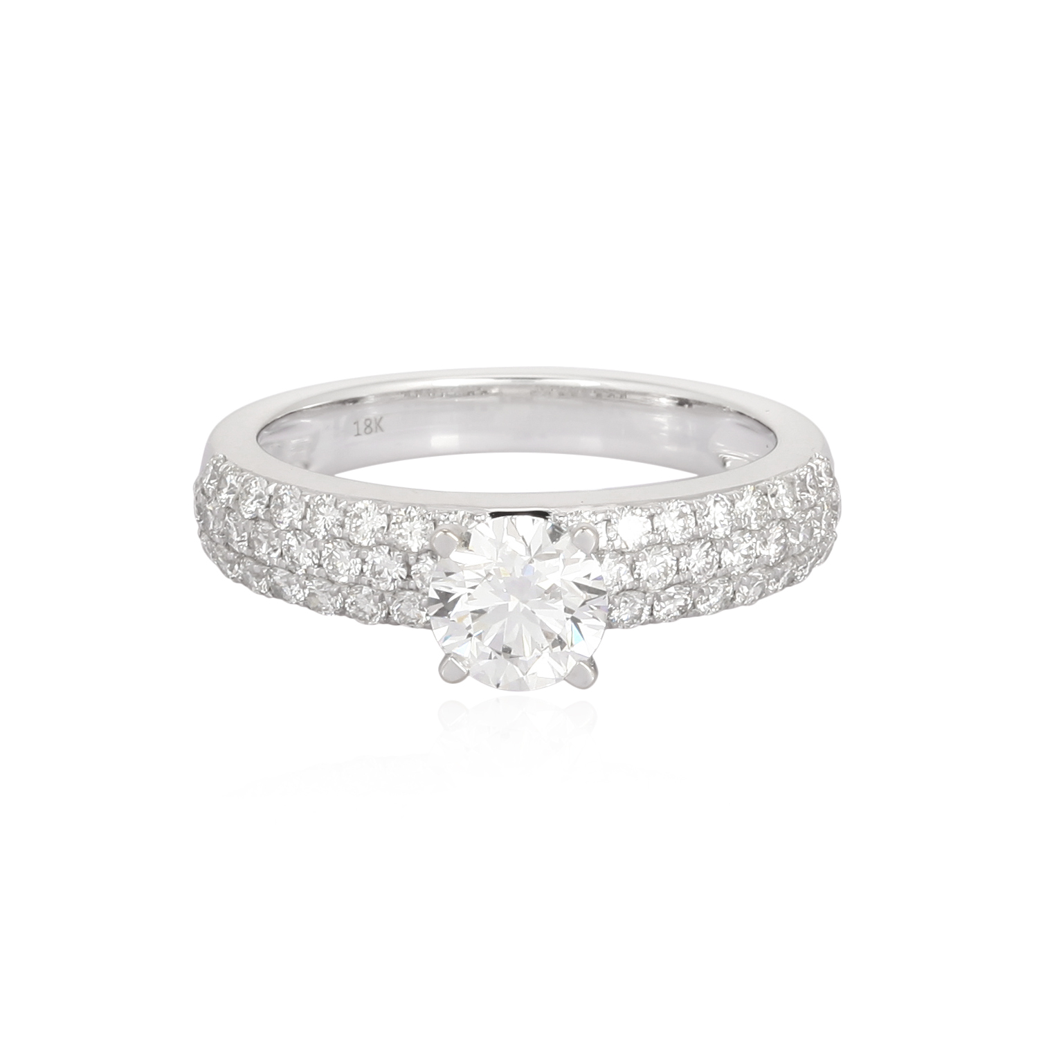 White Gold Engagement 060 Cts Solitaire Diamond Ring