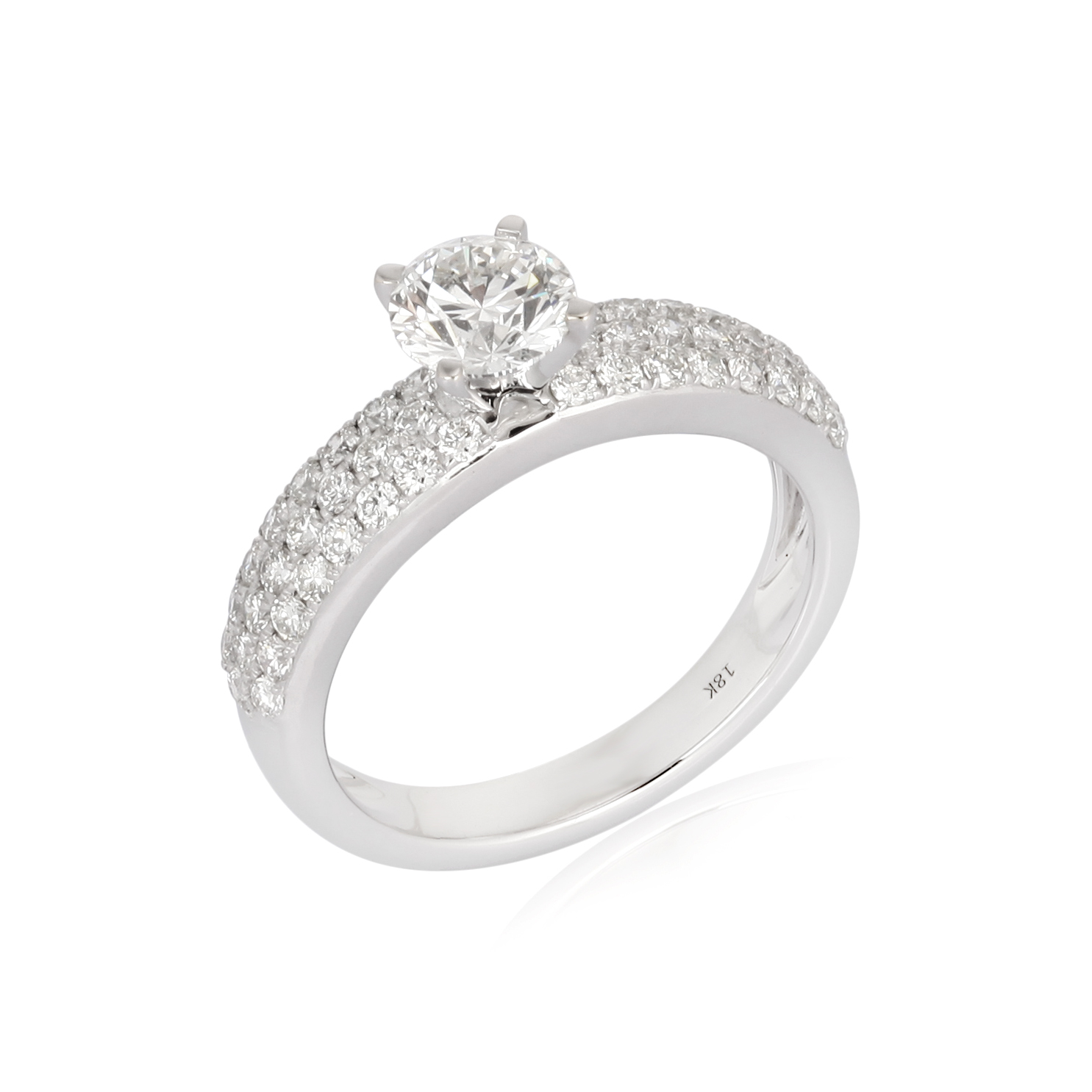 White Gold Engagement 060 Cts Solitaire Diamond Ring
