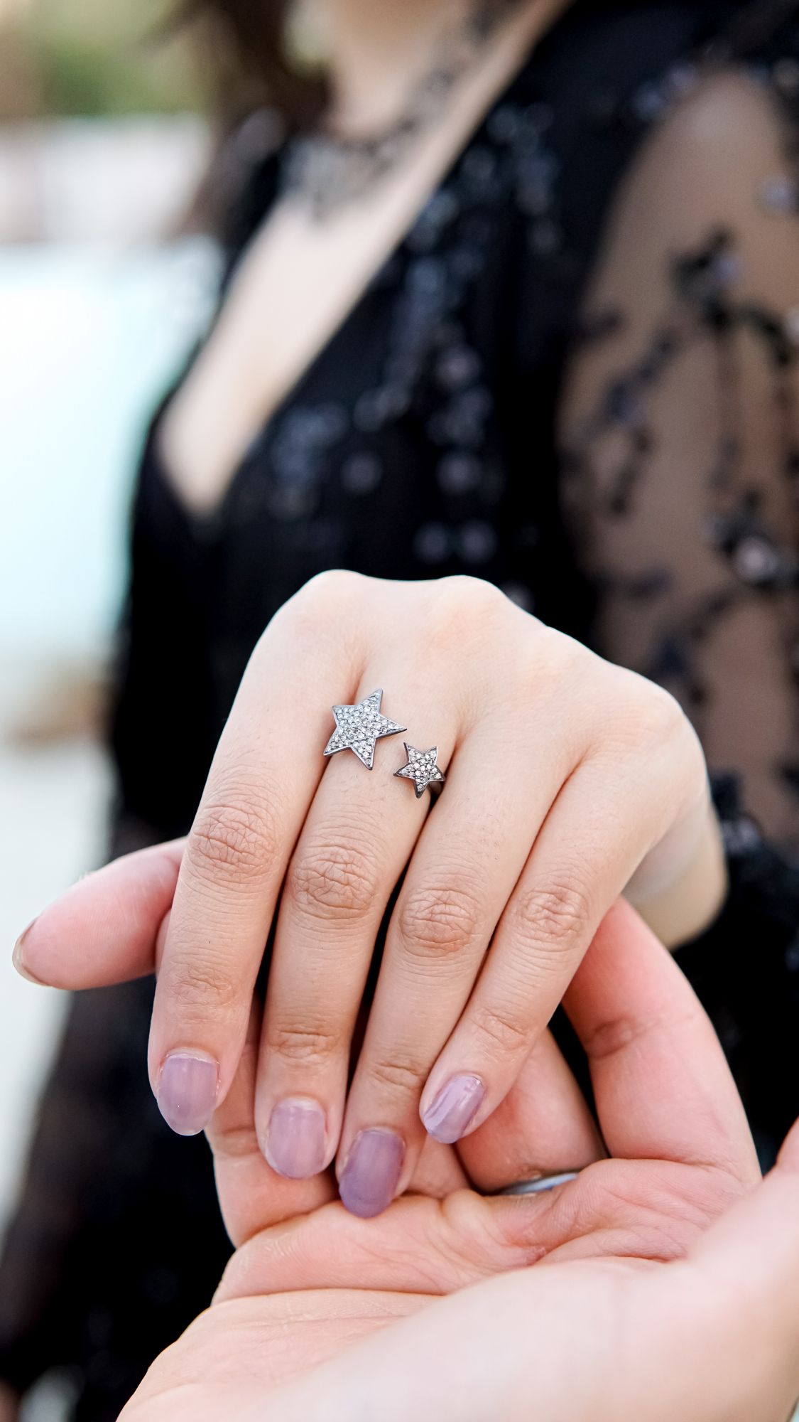 Sterling Silver Star Gap Ring