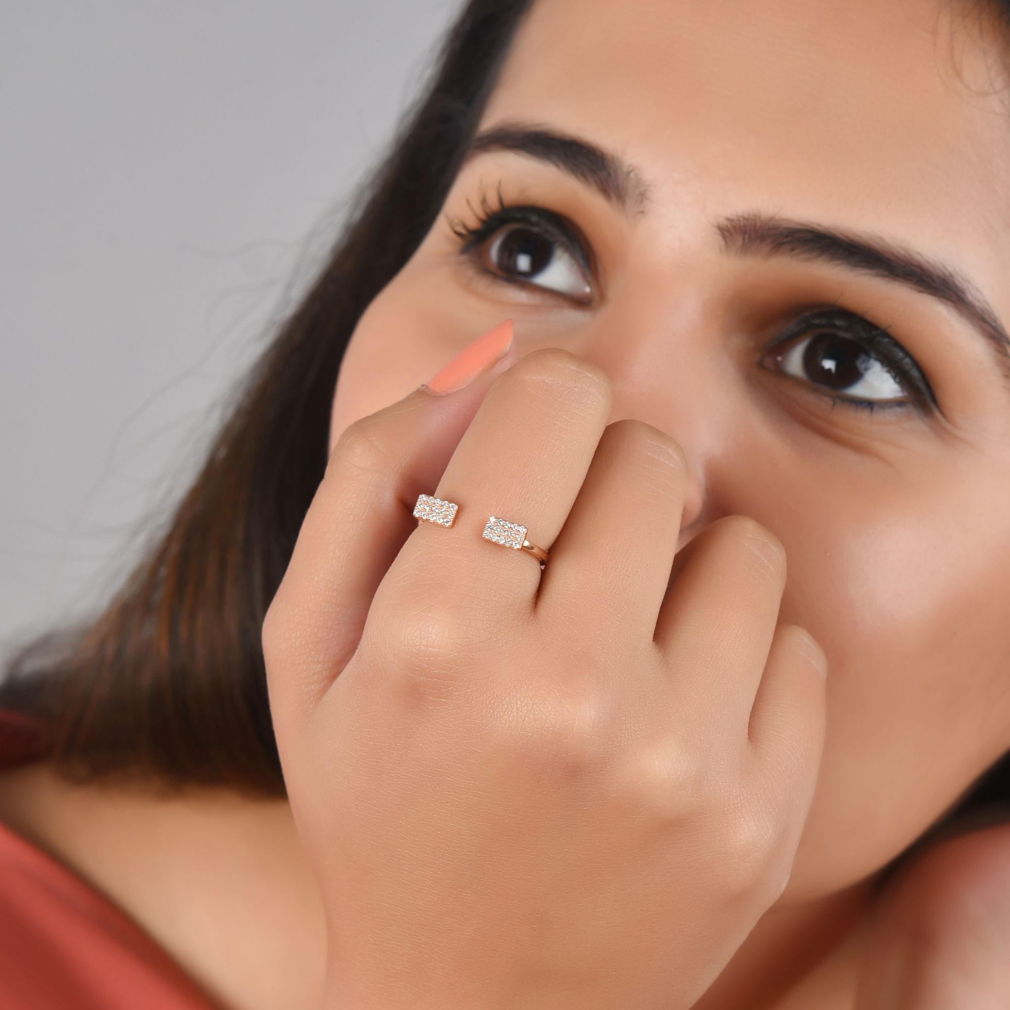 Rose Gold Diamond Gap Ring