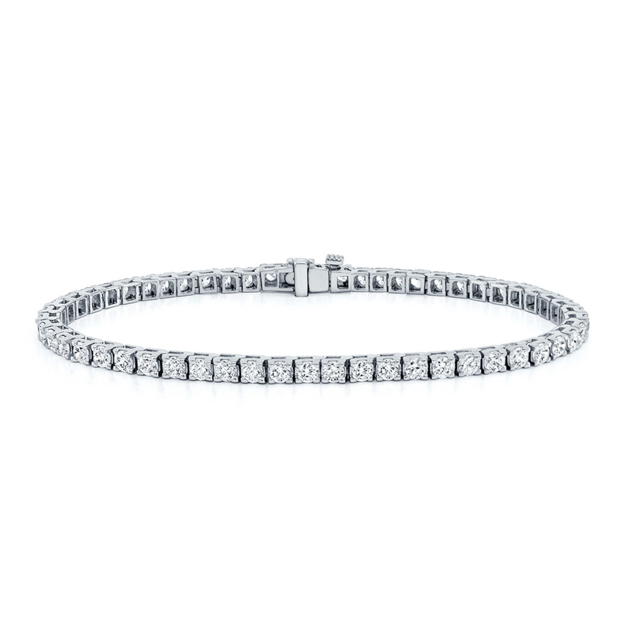 White Gold 220 Cts Four Prong Diamond Tennis Bracelet