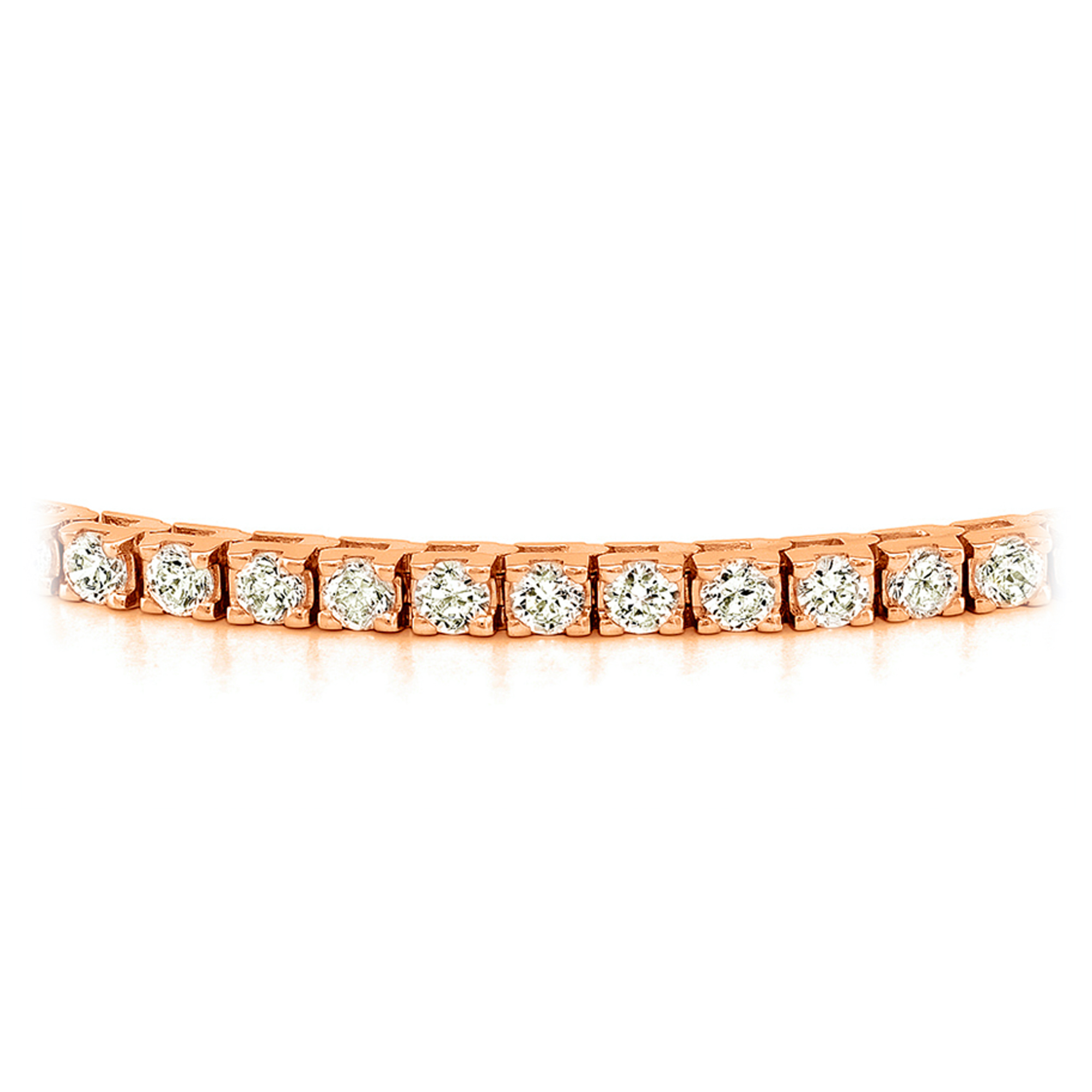 Rose Gold 304 Cts Four Prong Diamond Tennis Bracelet