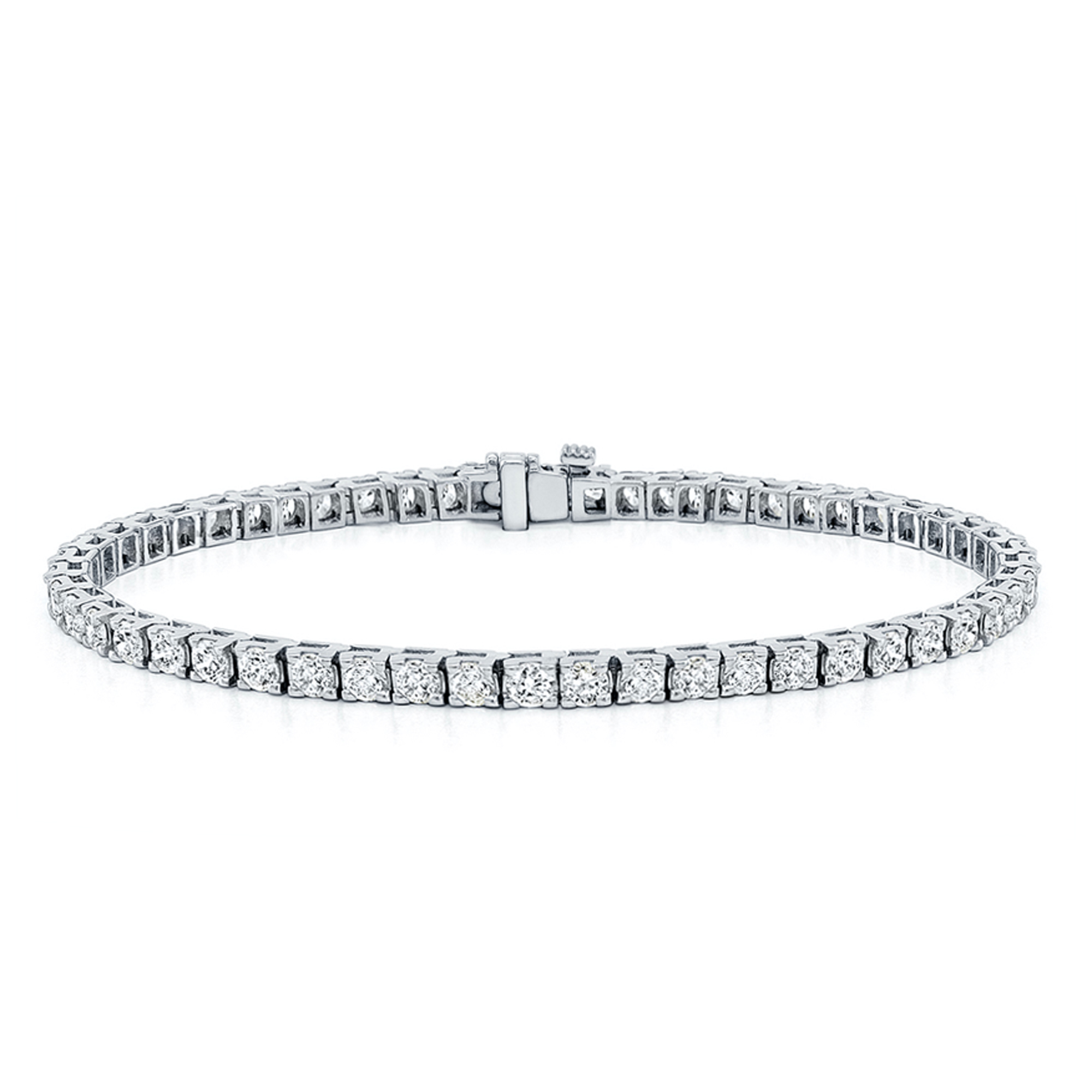 White Gold 304 Cts Four Prong Diamond Tennis Bracelet