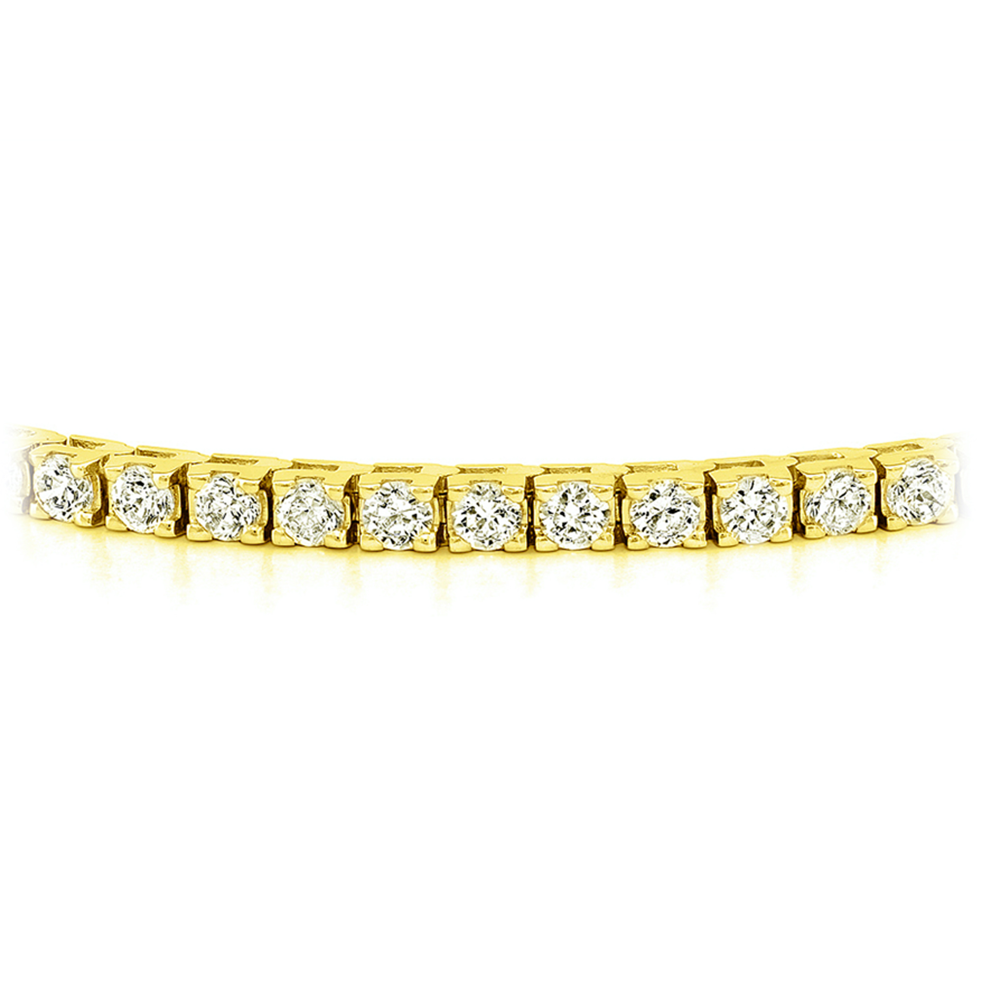 Yellow Gold 304 Cts Four Prong Diamond Tennis Bracelet