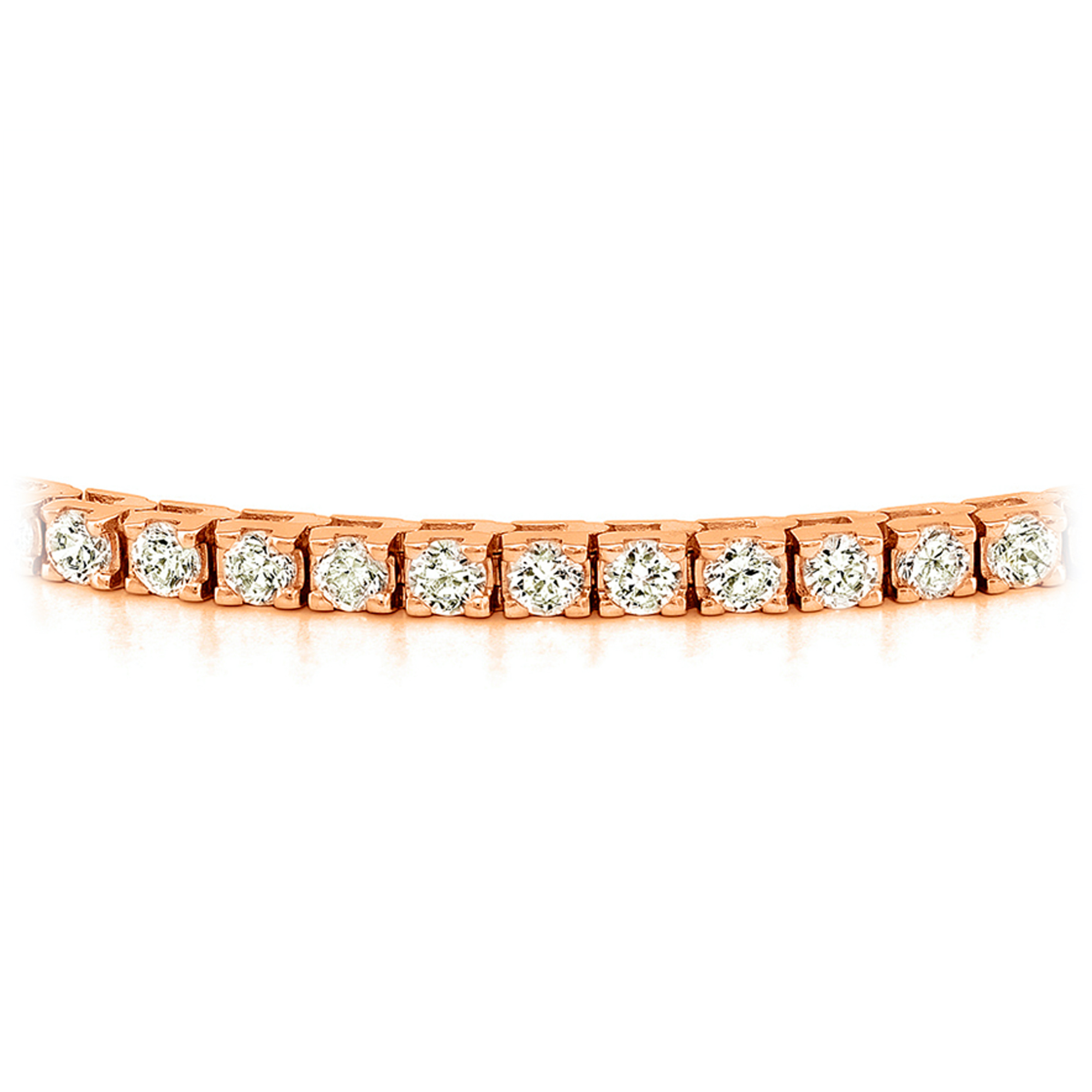 Rose Gold 434 Cts Four Prong Diamond Tennis Bracelet