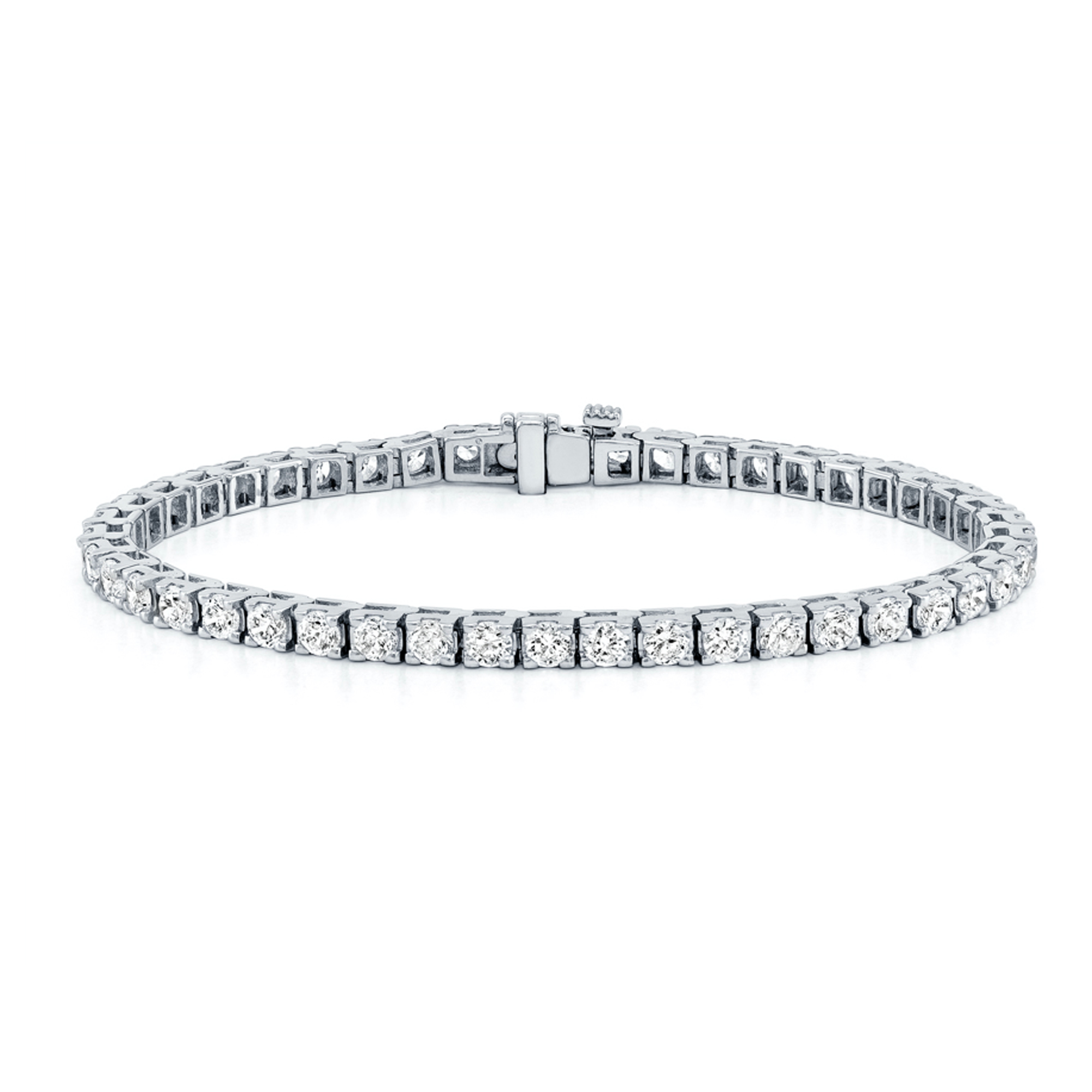 White Gold 434 Cts Four Prong Diamond Tennis Bracelet