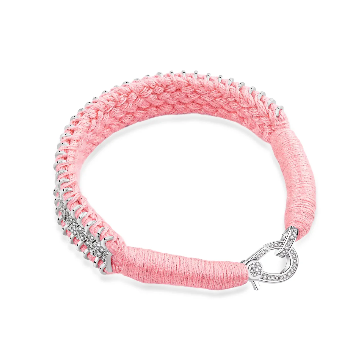 Woven Coral Bracelet With Diamonds