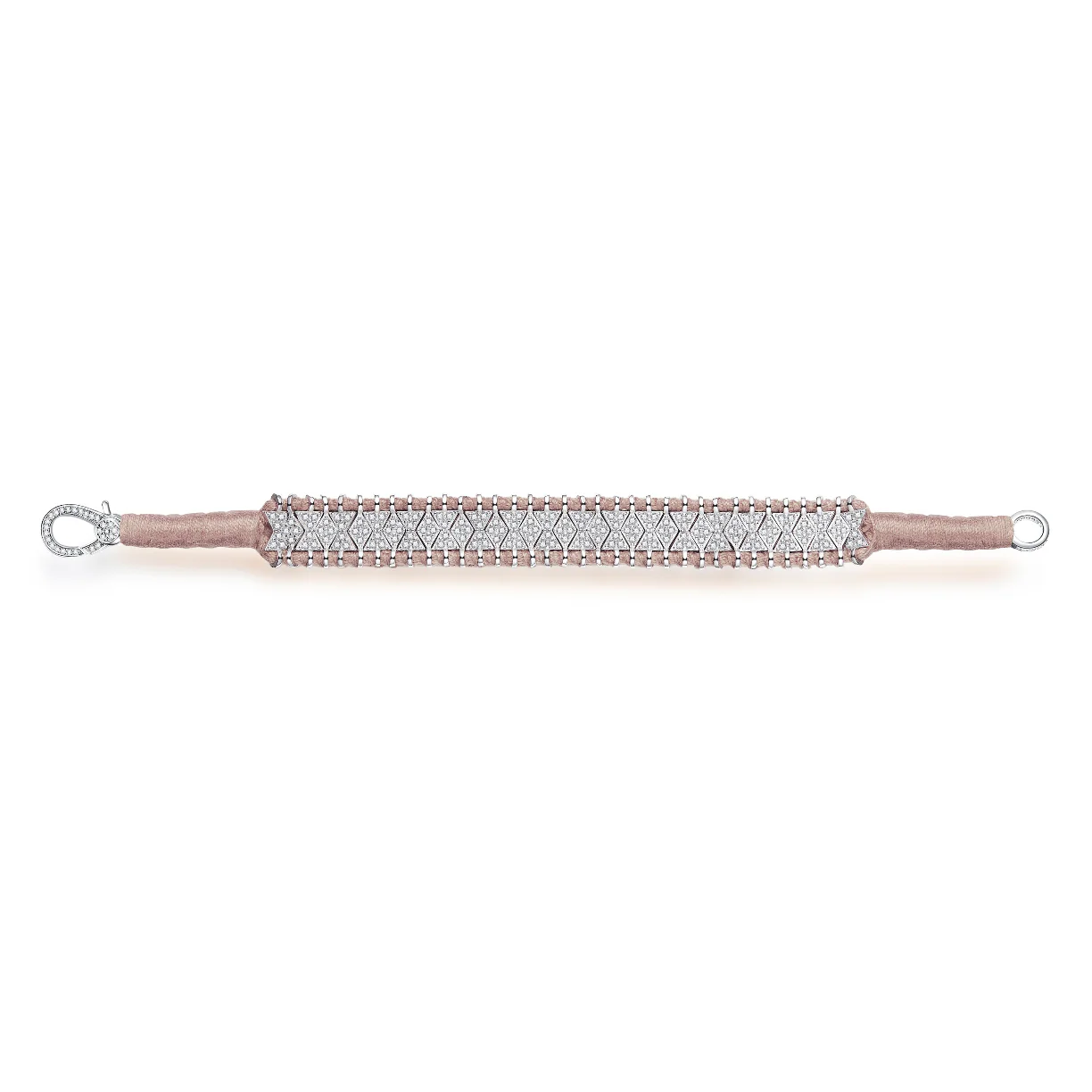 Woven Nude Bracelet With Diamonds