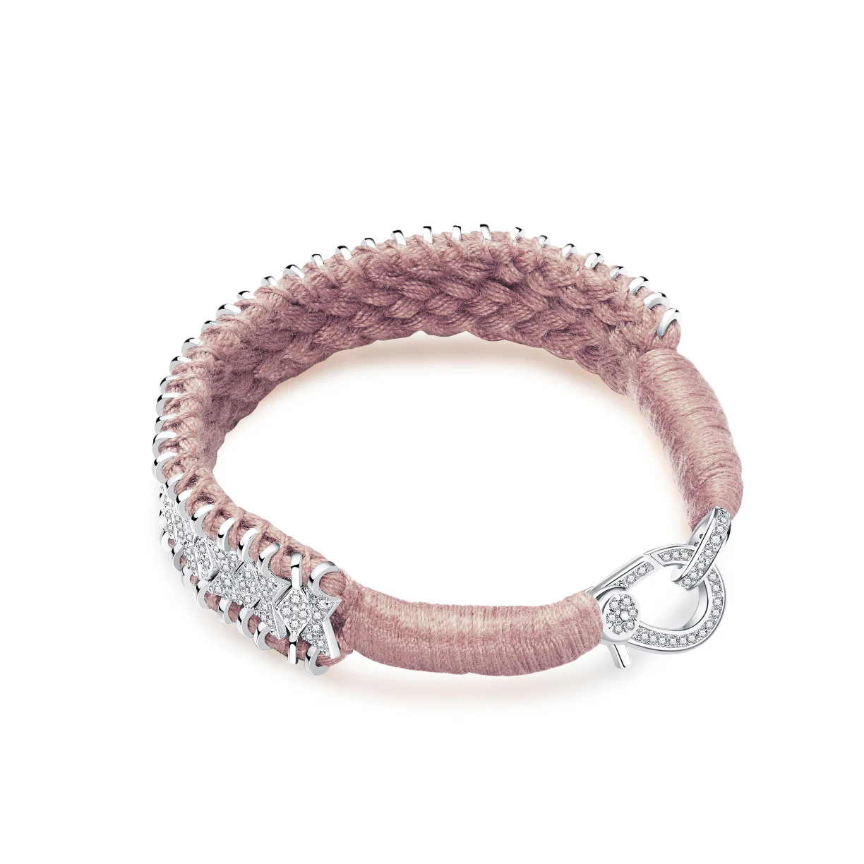 Woven Nude Bracelet With Diamonds