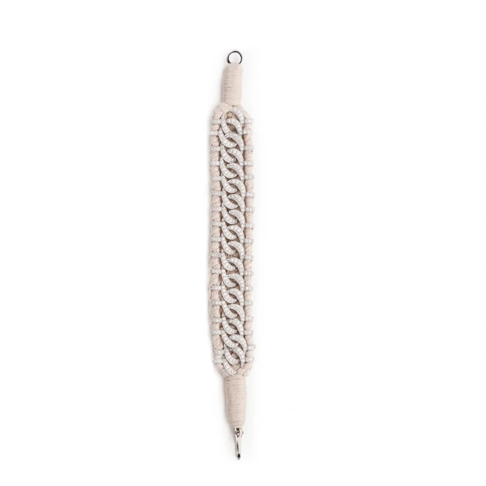 Woven Vanilla Bracelet With Diamonds