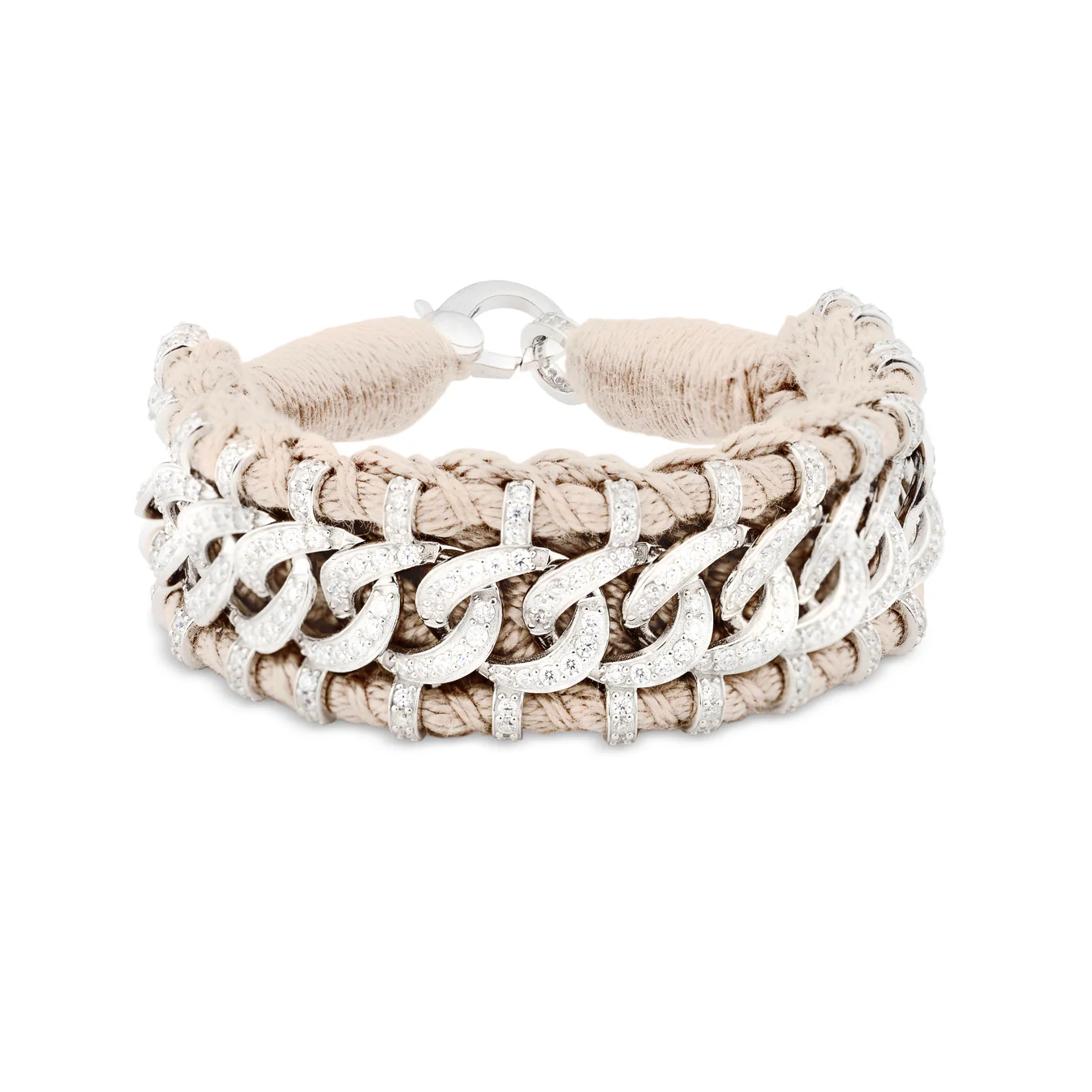 Woven Vanilla Bracelet With Diamonds