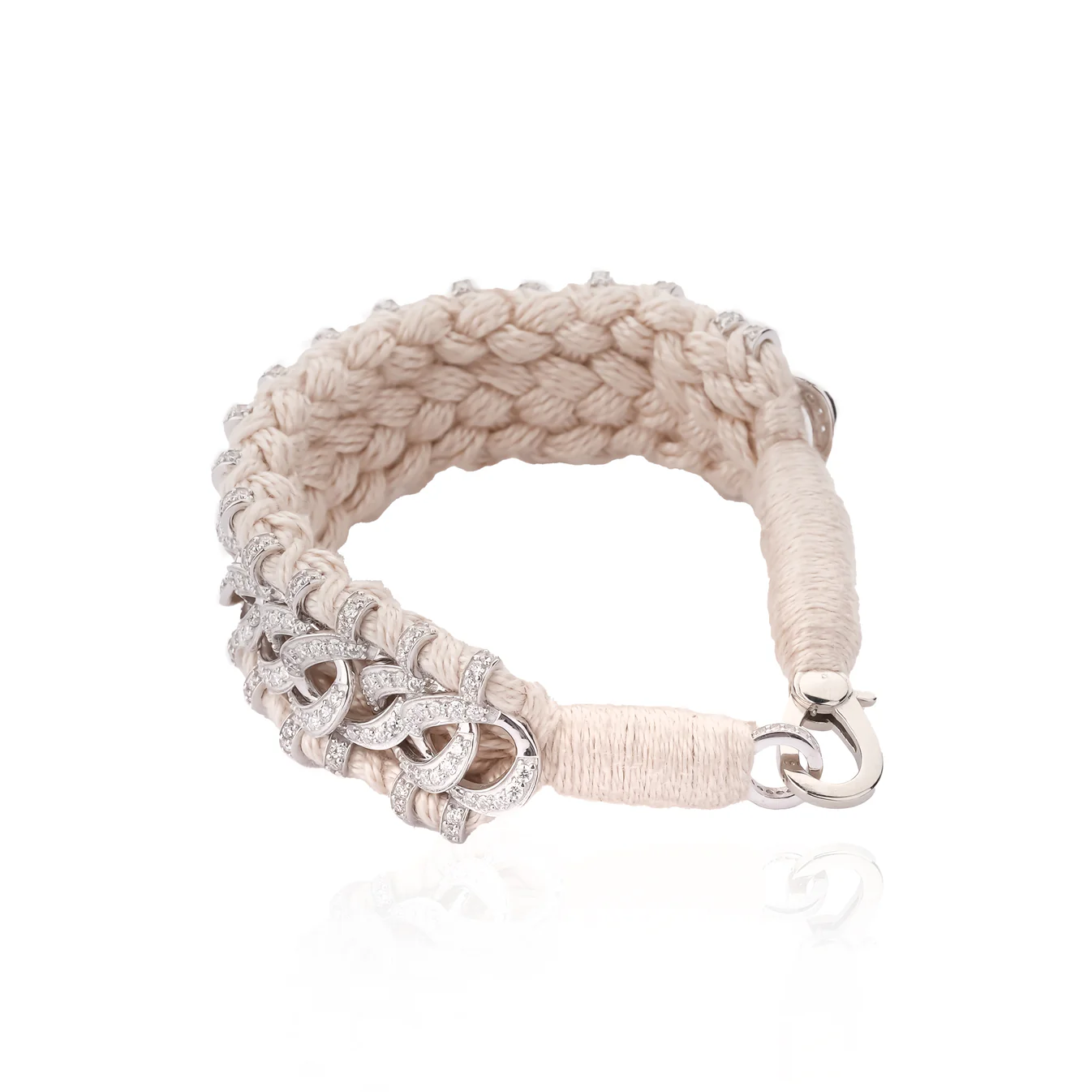 Woven Vanilla Bracelet With Diamonds