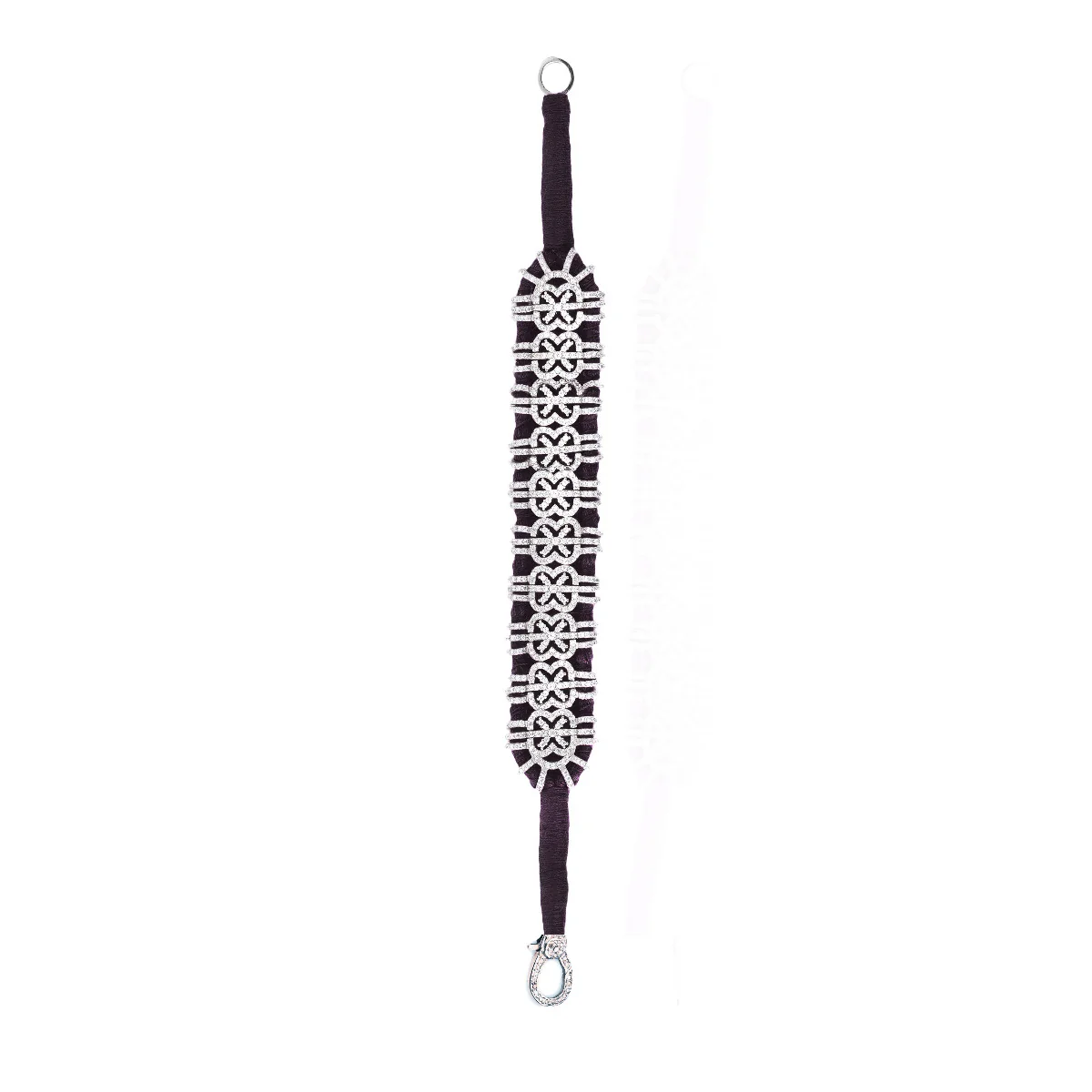 Woven Black Bracelet With Diamonds