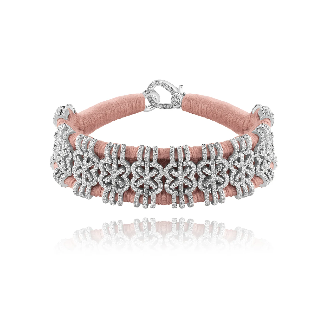 Woven Nude Bracelet With Diamonds