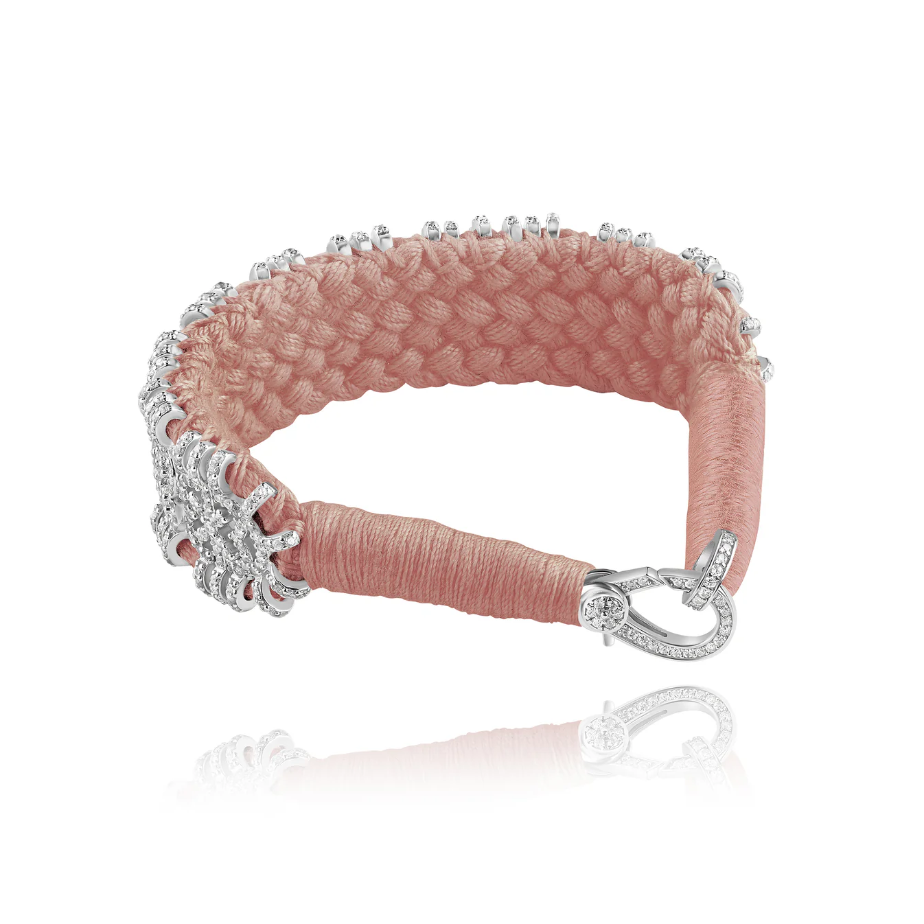 Woven Nude Bracelet With Diamonds