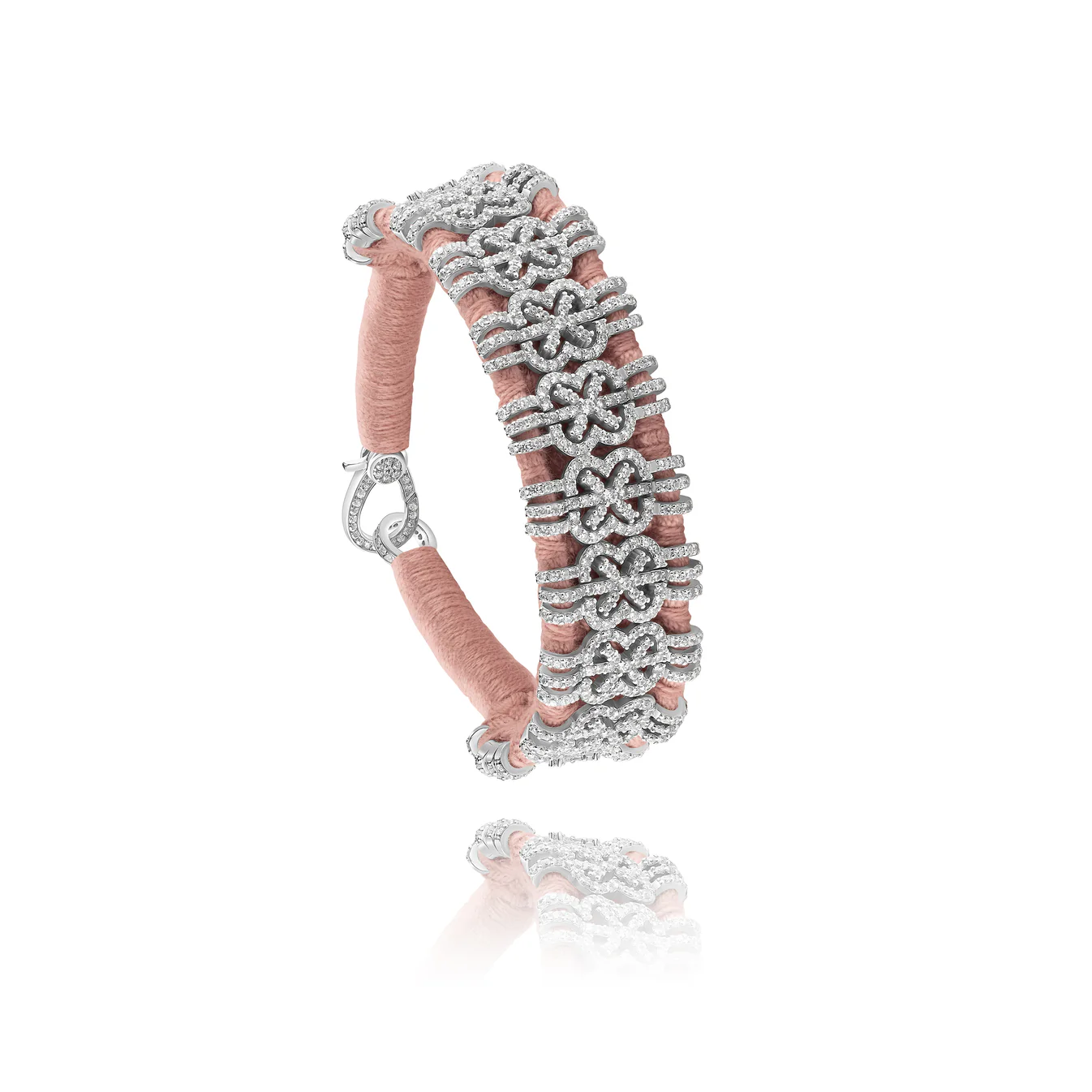 Woven Nude Bracelet With Diamonds