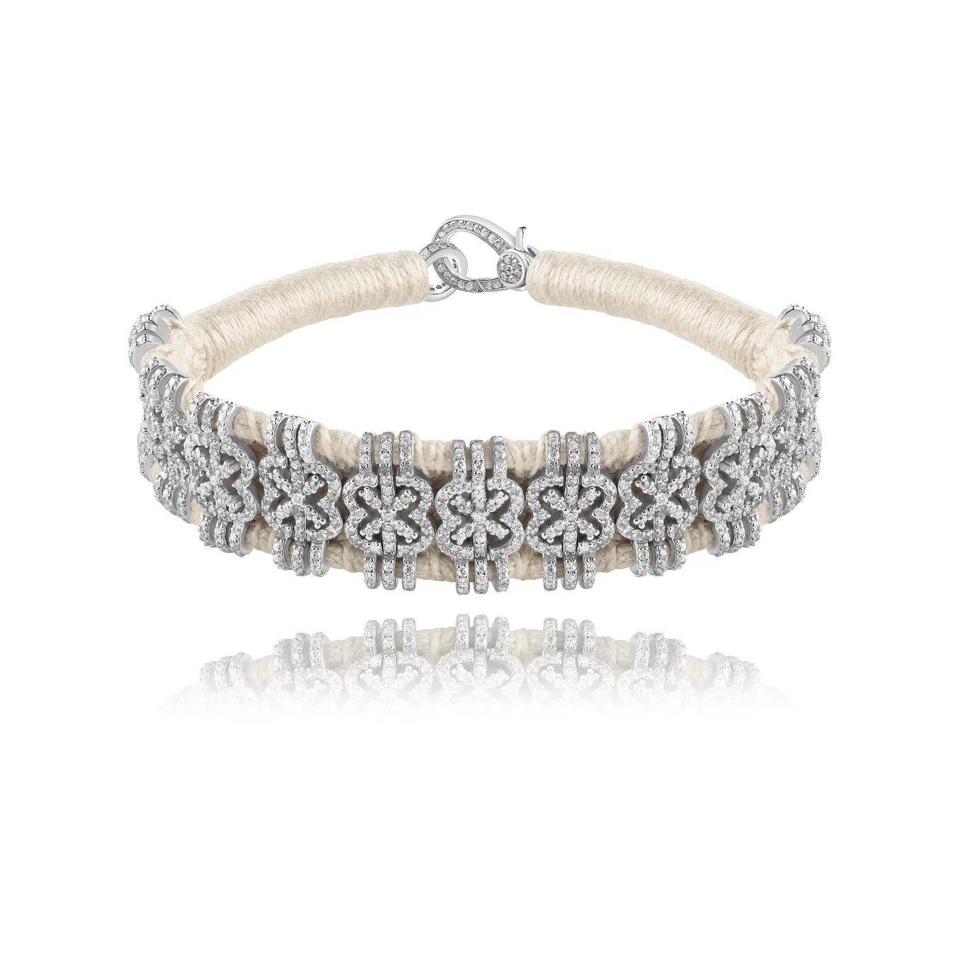 Woven Vanilla Bracelet With Diamonds