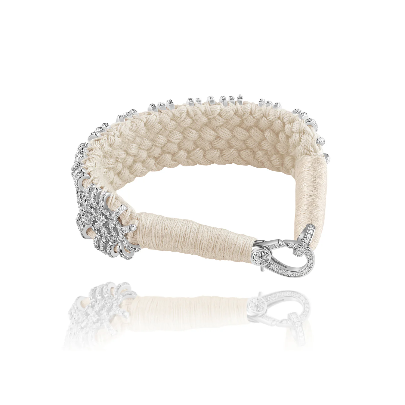 Woven Vanilla Bracelet With Diamonds