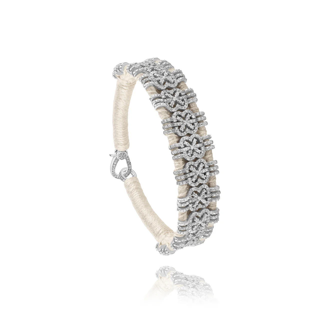 Woven Vanilla Bracelet With Diamonds
