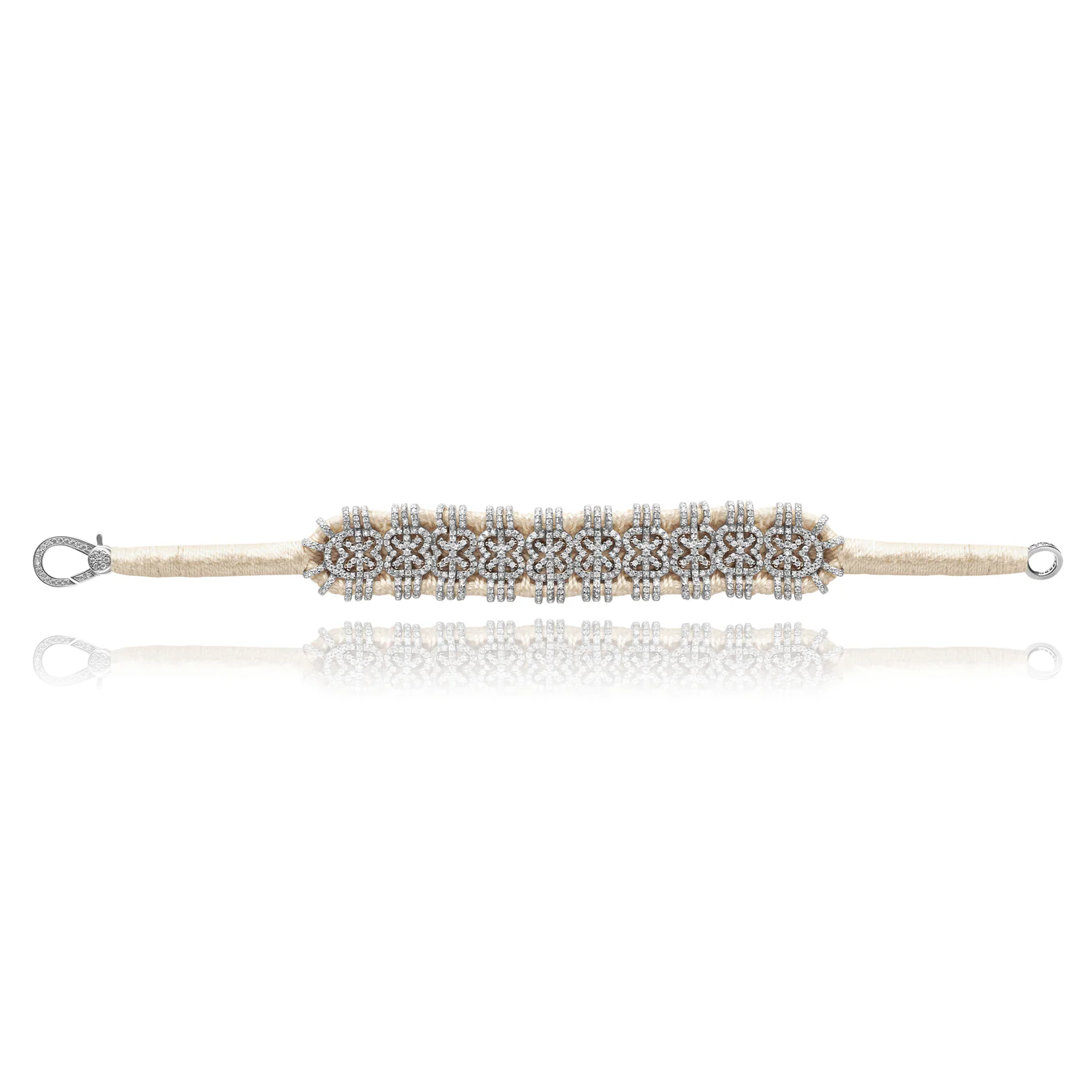 Woven Vanilla Bracelet With Diamonds