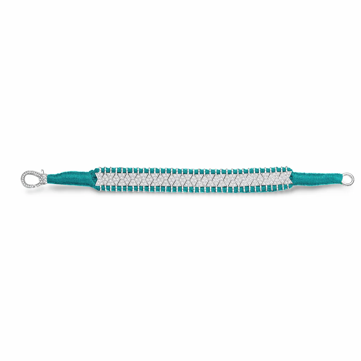 Woven Turquoise Bracelet With Diamonds