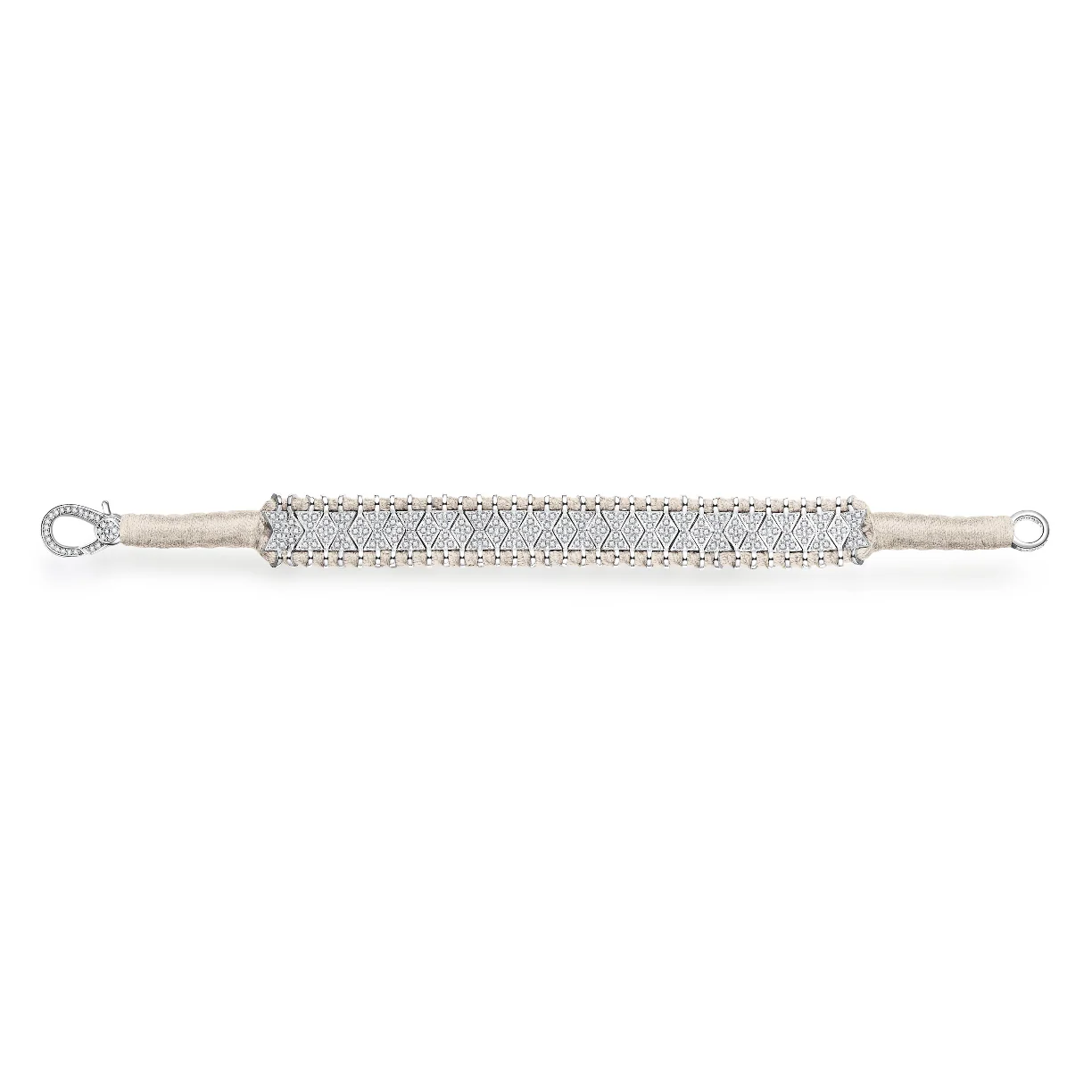 Woven Vanilla Bracelet With Diamonds