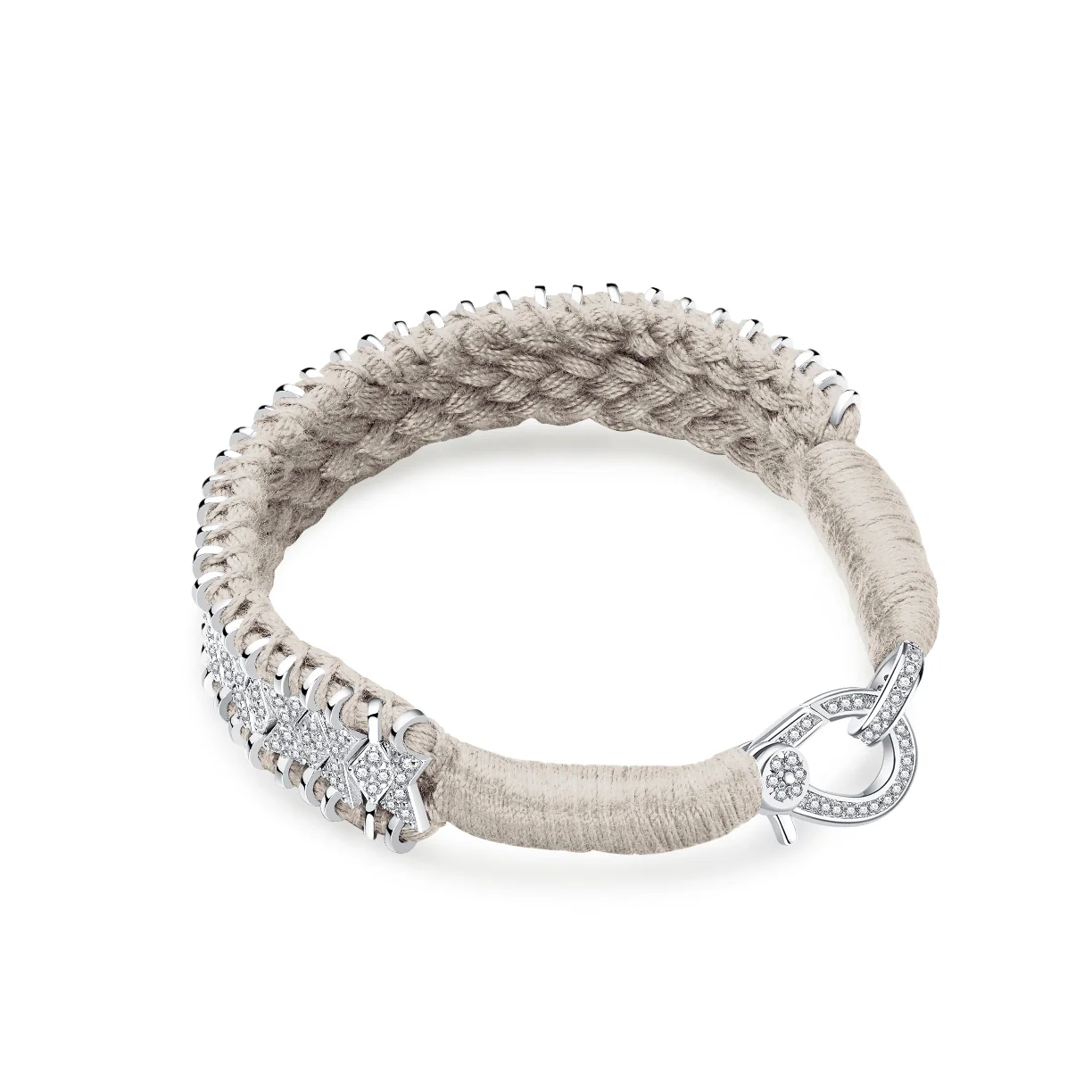 Woven Vanilla Bracelet With Diamonds