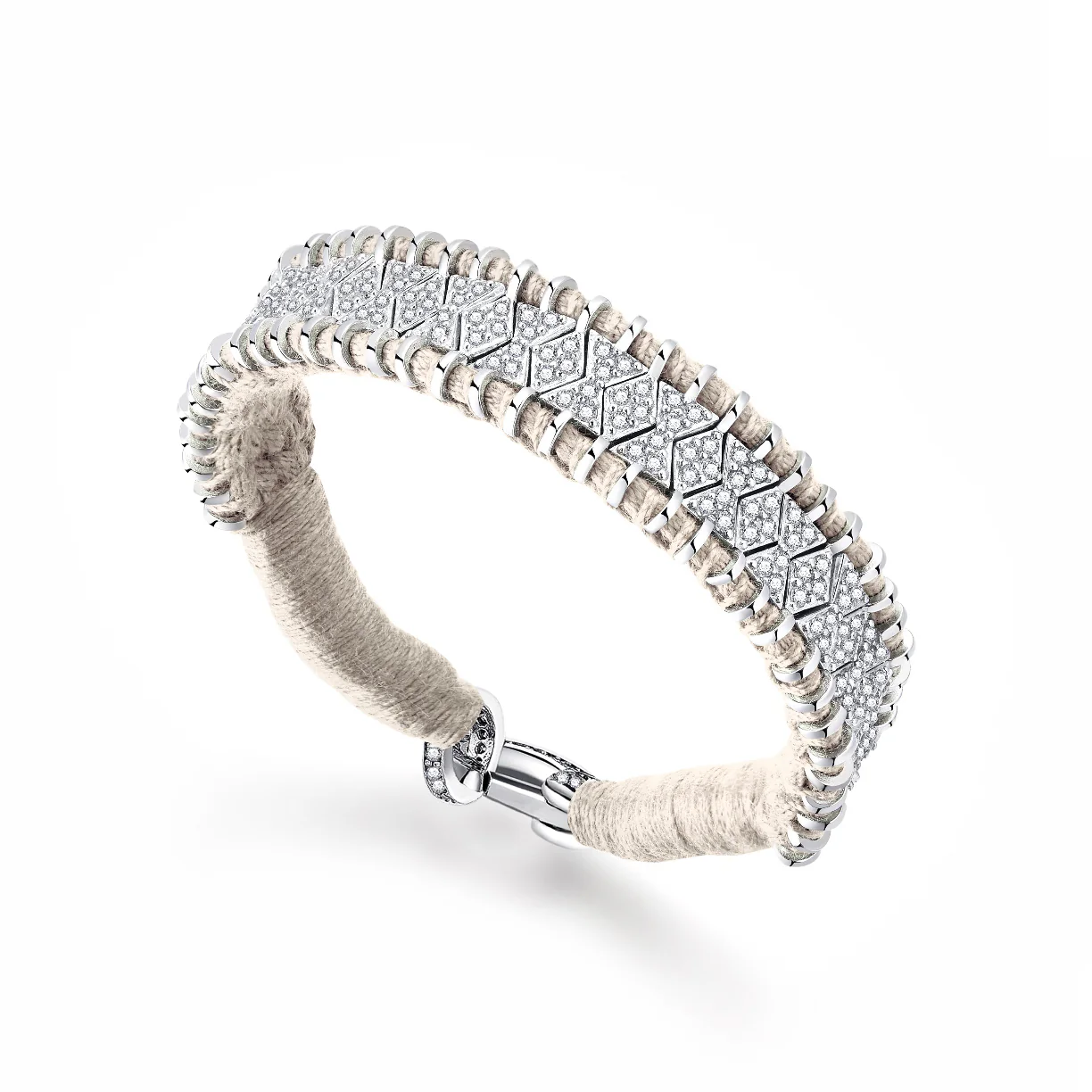 Woven Vanilla Bracelet With Diamonds