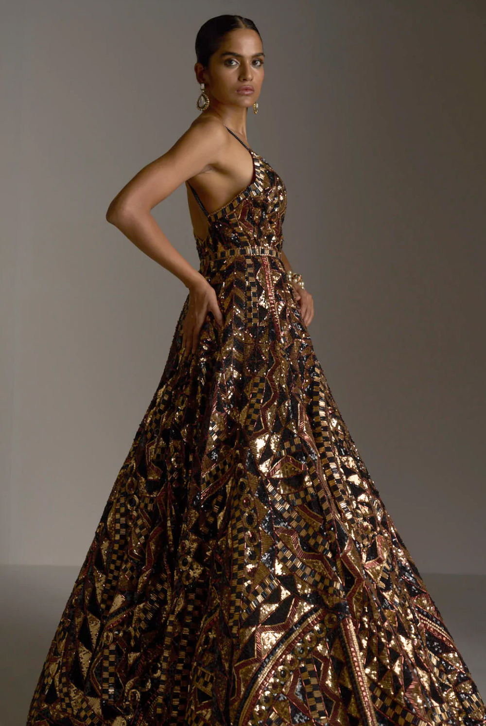 bronze gown