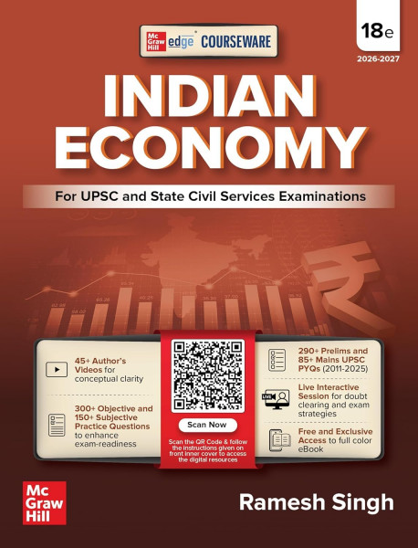 Image of McGraw Hill Indian Economy English Medium 18th Edition 2026-27 By Ramesh Singh