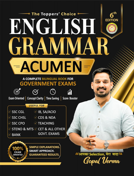 Image of English Grammar Acumen 6th Edition September 2026 Complete Bilingual Book for Competitive Government Exams By Gopal Verma (Rakesh Yadav Readers Publication)