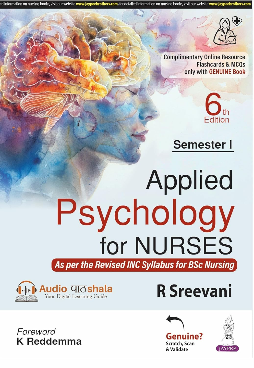 Jaypee BSc Nursing First Semester Applied Psychology for Nurses 6th Edition 2025 By R Sreevani