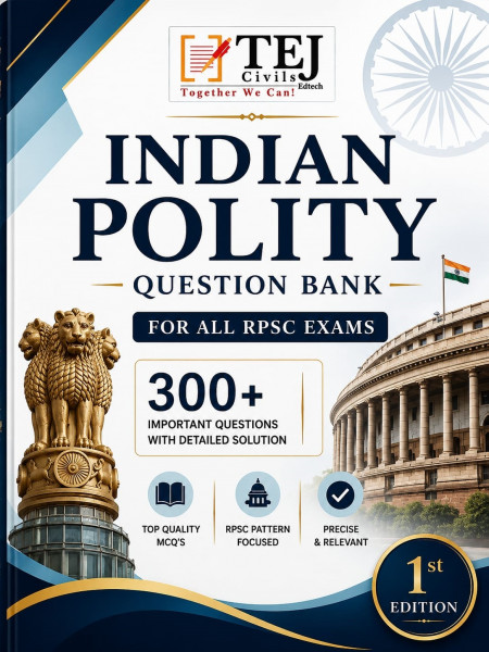 Image of Tej Civils RPSC Indian Polity Question Bank Question Bank English Medium New Edition Aug 2026