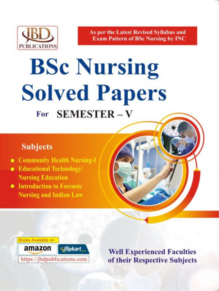Image of JBD Publication BSc Nursing Solved Papers For 5th Fifth Semester New Edition 2025