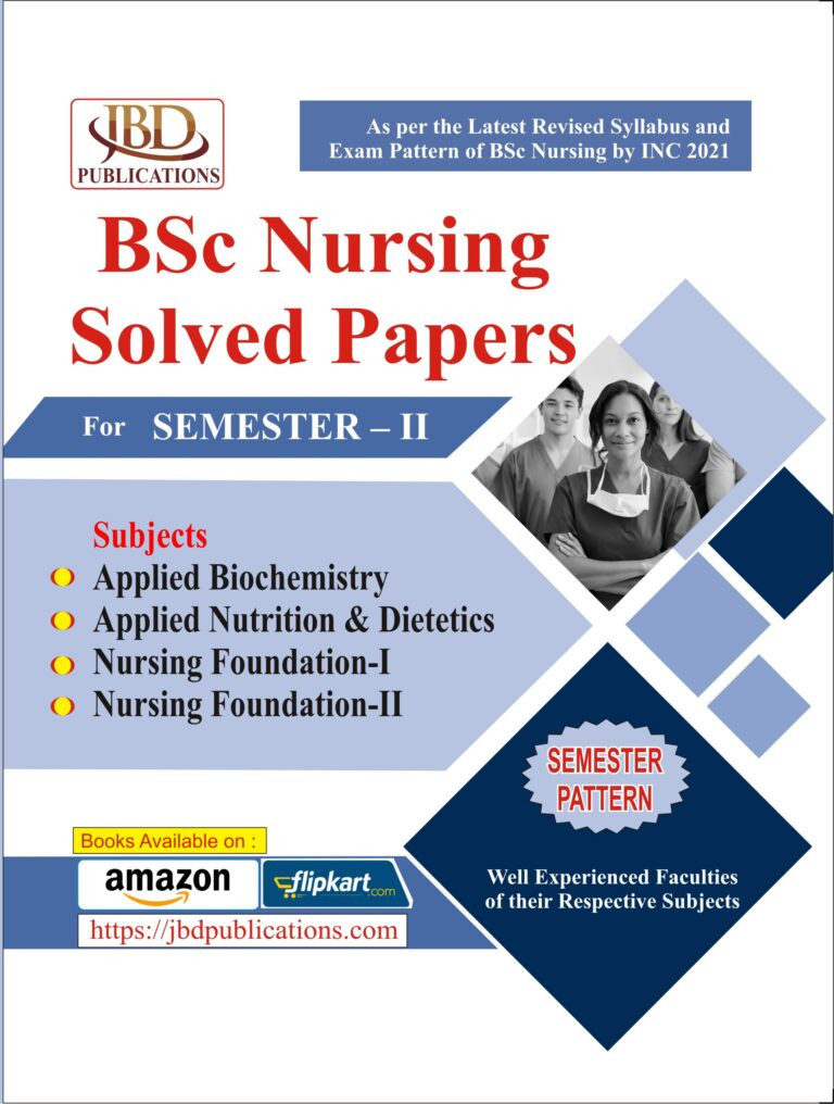 JBD Publication BSc Nursing Solved Papers For 2nd Second Semester New Edition 2025