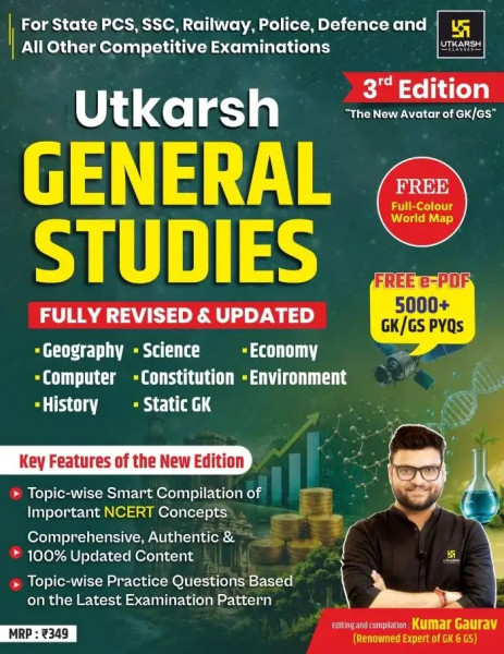 Image of Utkarsh General Studies 5000+ GK GS PYQs English Medium 3rd Edition 2026 By Kumar Gaurav Sir