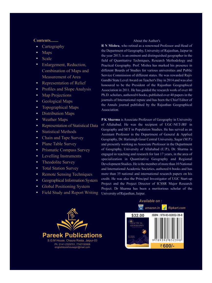 Pareek Publication Practical Geography Methods and Techniques by R N Mishra and P K Sharma