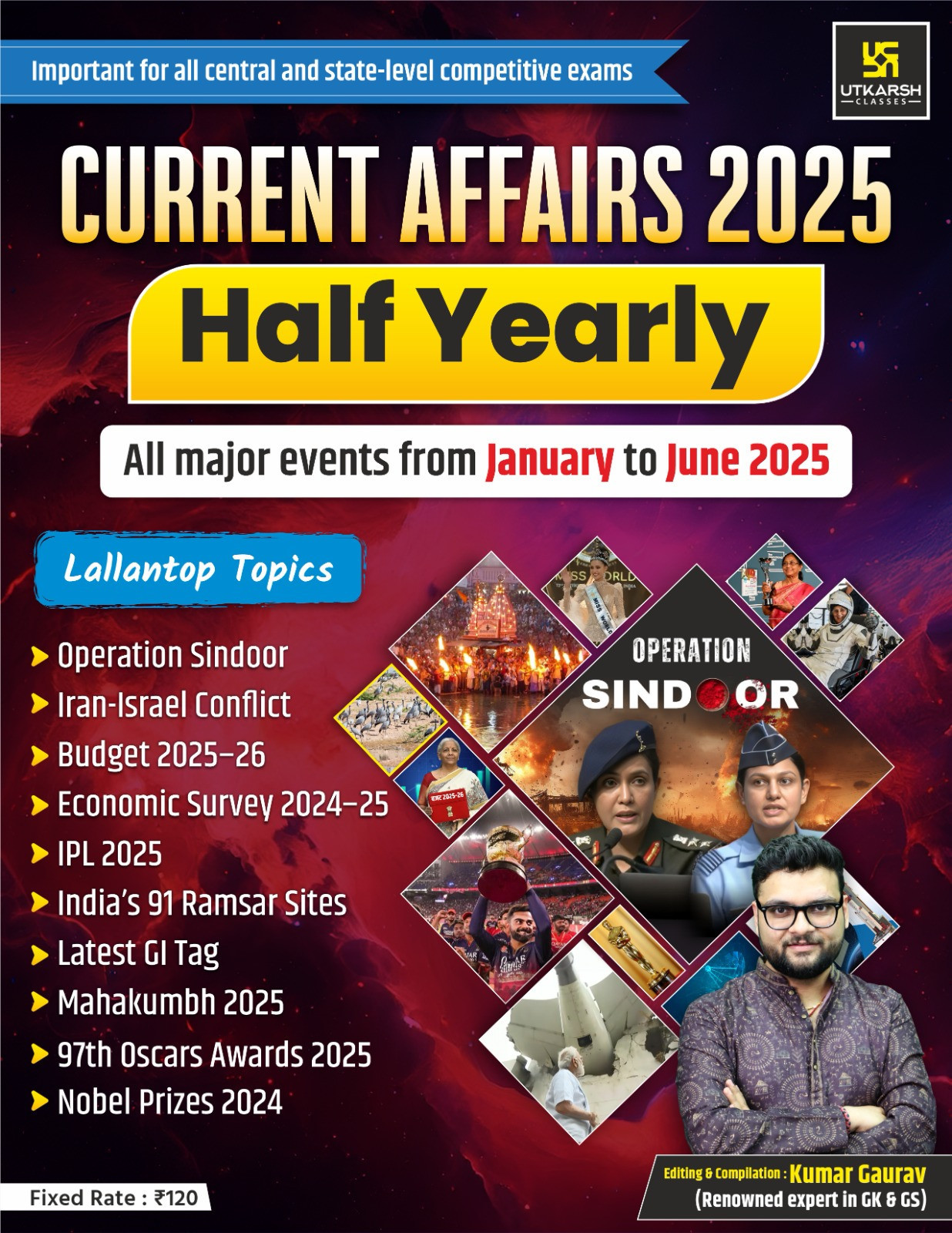 Utkarsh Current Affairs Half Yearly Jan -Jun 2025 English Medium By Gaurav Kumar