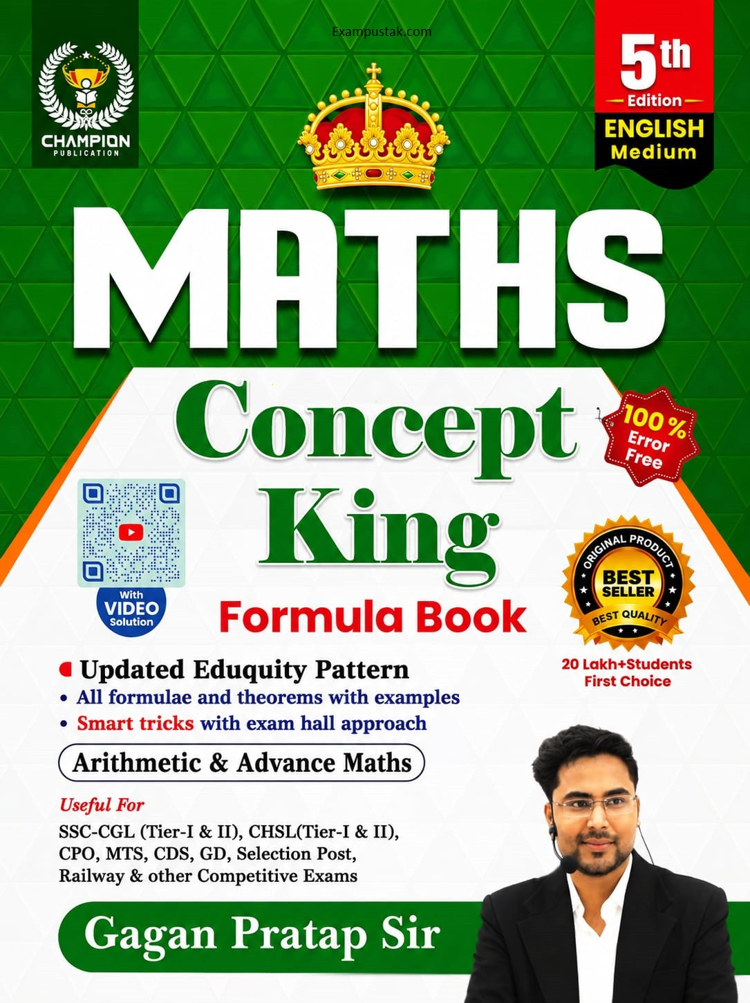 Champion Maths Concept King Formula Book English Medium 5th Edition 2026 By Gagan Pratap Sir