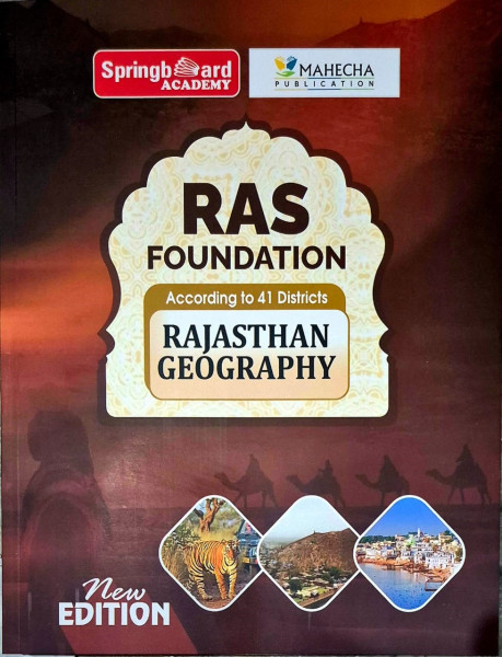Image of Mahecha Springboard Academy RAS Foundation Rajasthan Geography English Medium Based on 41 Districts New Edition November 2025