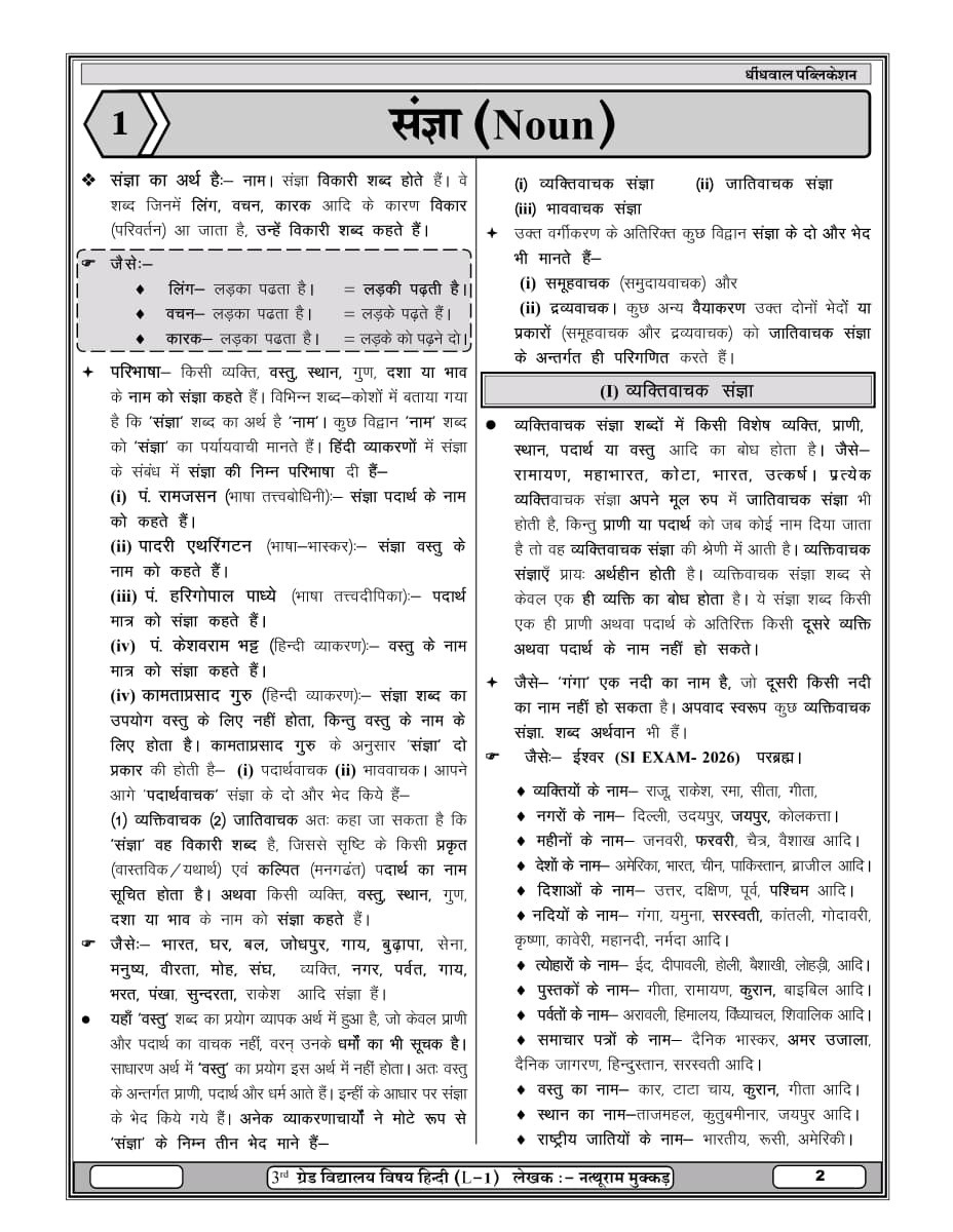 Dhindhwal Third Grade Level-1 Vidyalaya Vishaya (Hindi, English, Ganit, Vigyan, Samajik Vigyan) 50 Marks New Edition 2027 By Hoshiyar Singh and Others