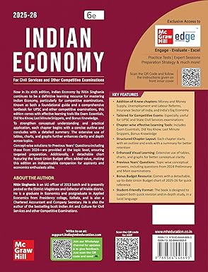 Mc Graw Hill Indian Economy for UPSC English Medium 6th Edition By M Laxmikanth Nitin Singhania Civil Services Exam- Prelims and Mains 2025 State PSCs civil services exams PCS exams