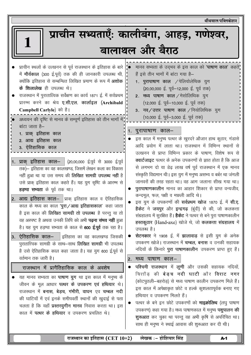 Dhindhwal Rajasthan CET 10+2 Volume-2 (Rajasthan Itihas, Kala Evam Sanskriti, Rajnitik Vyavastha) By Hoshiyar Singh New Edition 2026