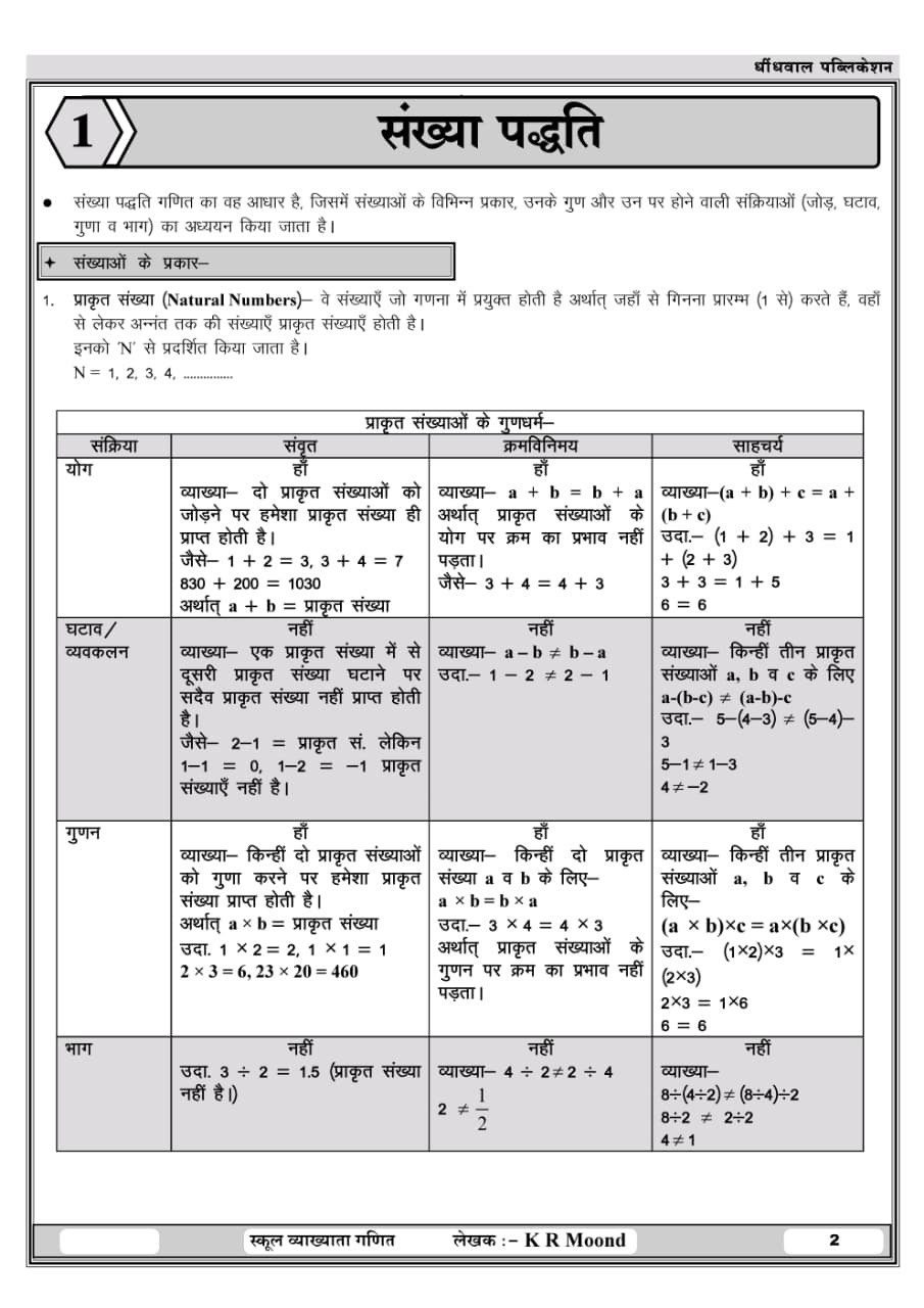 Dhindhwal First Grade Paper-1 Mathematics, Statistics And Reasoning Based on New Syllabus 2025 By Kanaram Moond, Satyawan Bhakar